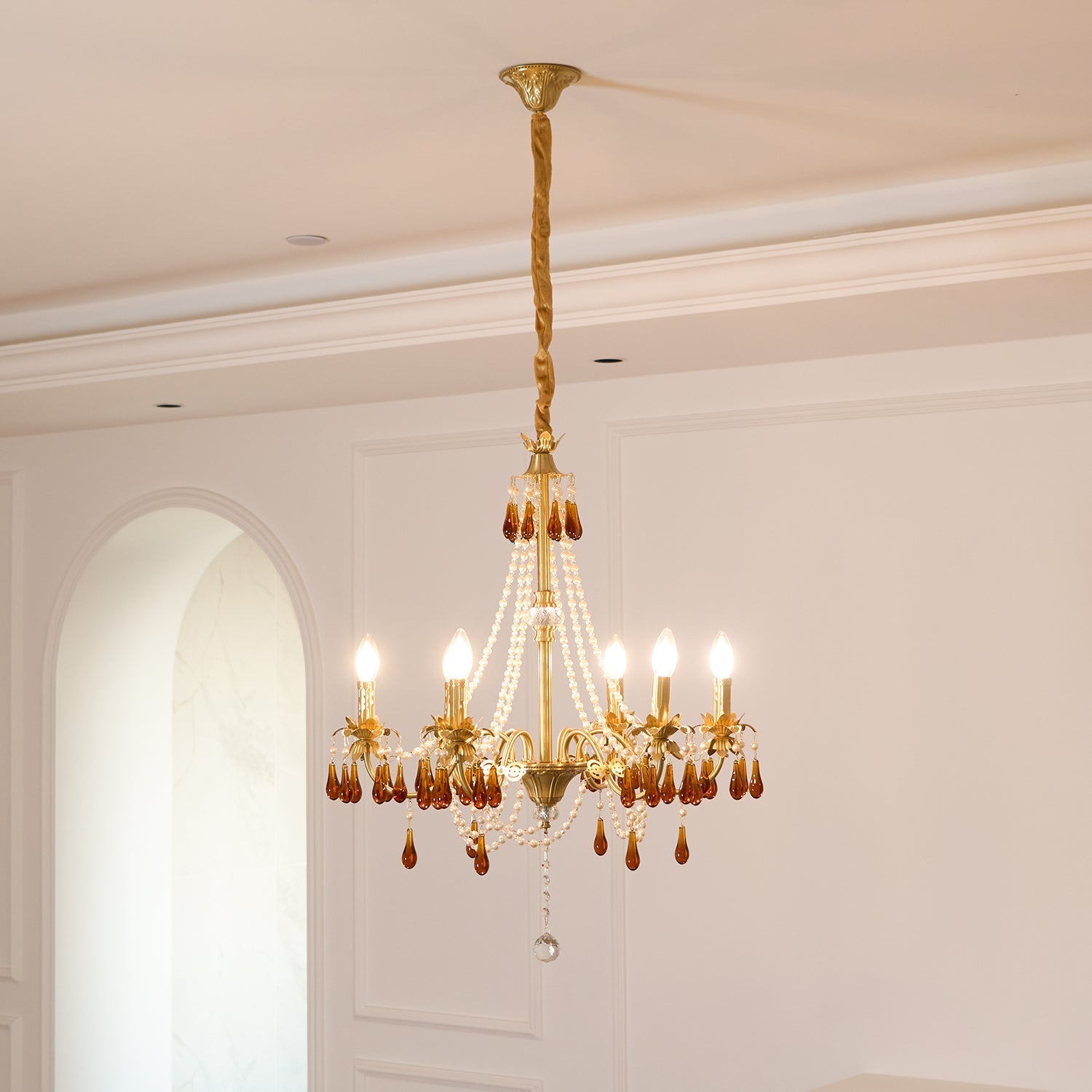 Ormirara Postmodern Luxury Amber Crystal Chandelier - Letslighting