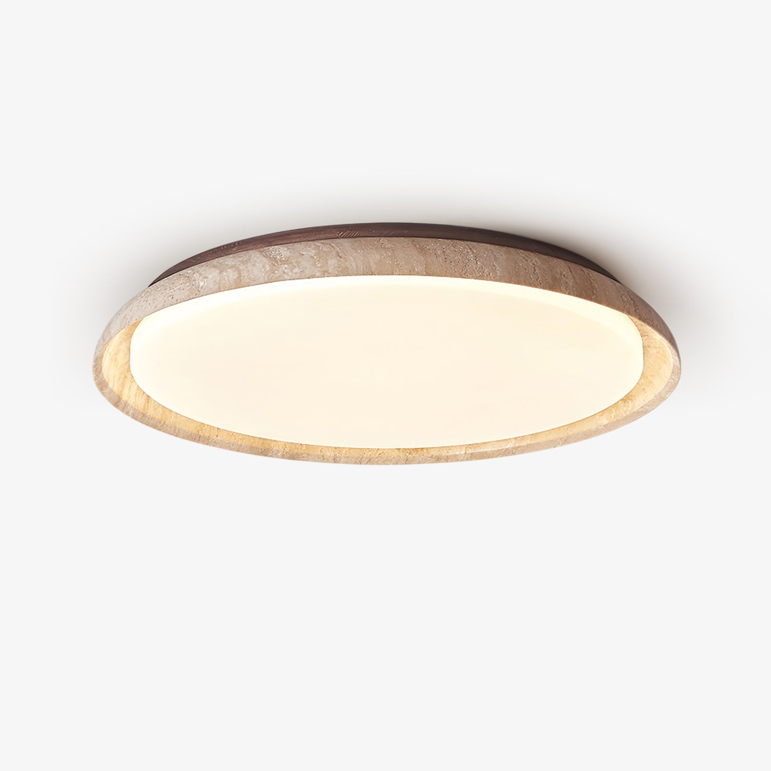 Elvinila Ring-Rim Travertine Ceiling Light - Letslighting