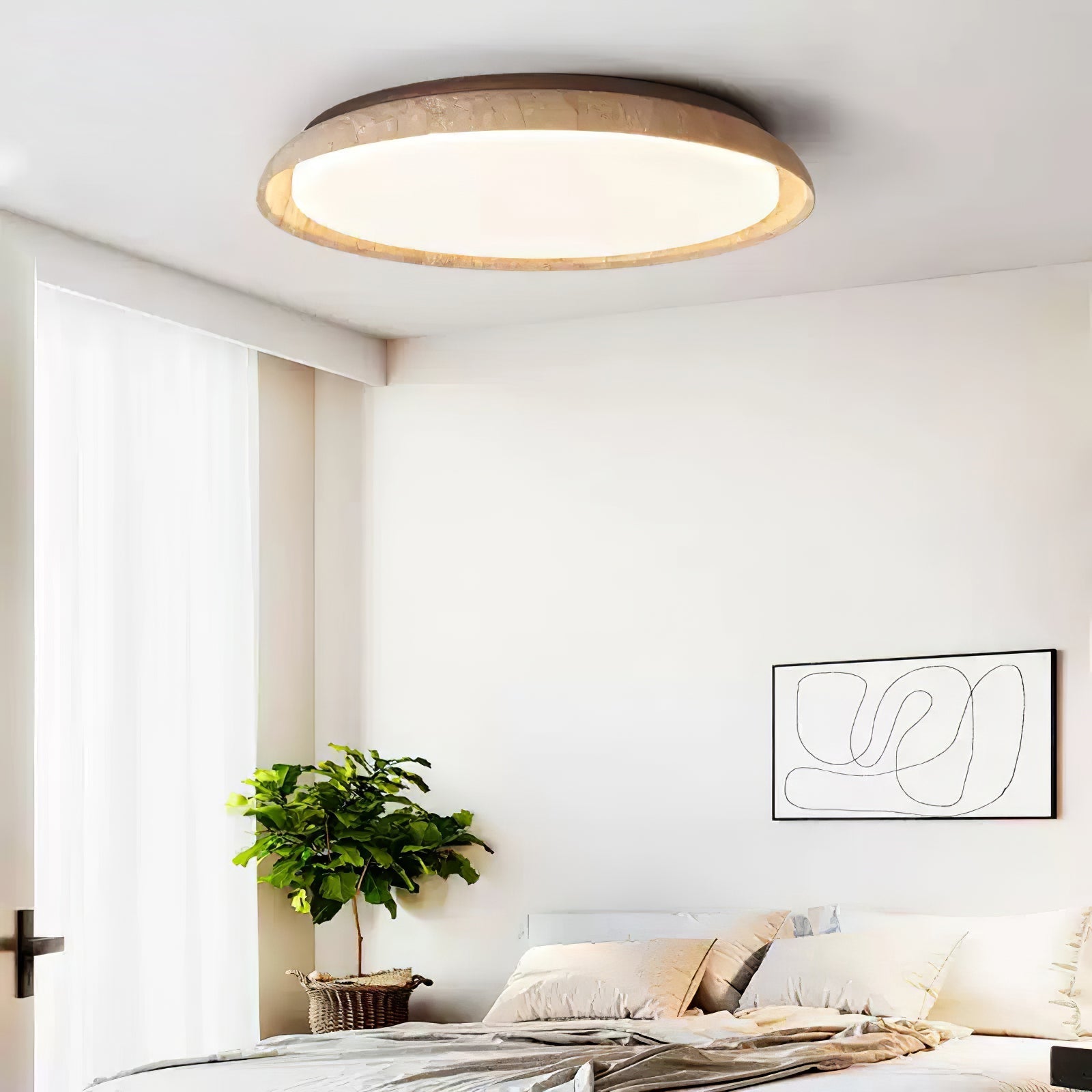 Elvinila Ring-Rim Travertine Ceiling Light - Letslighting
