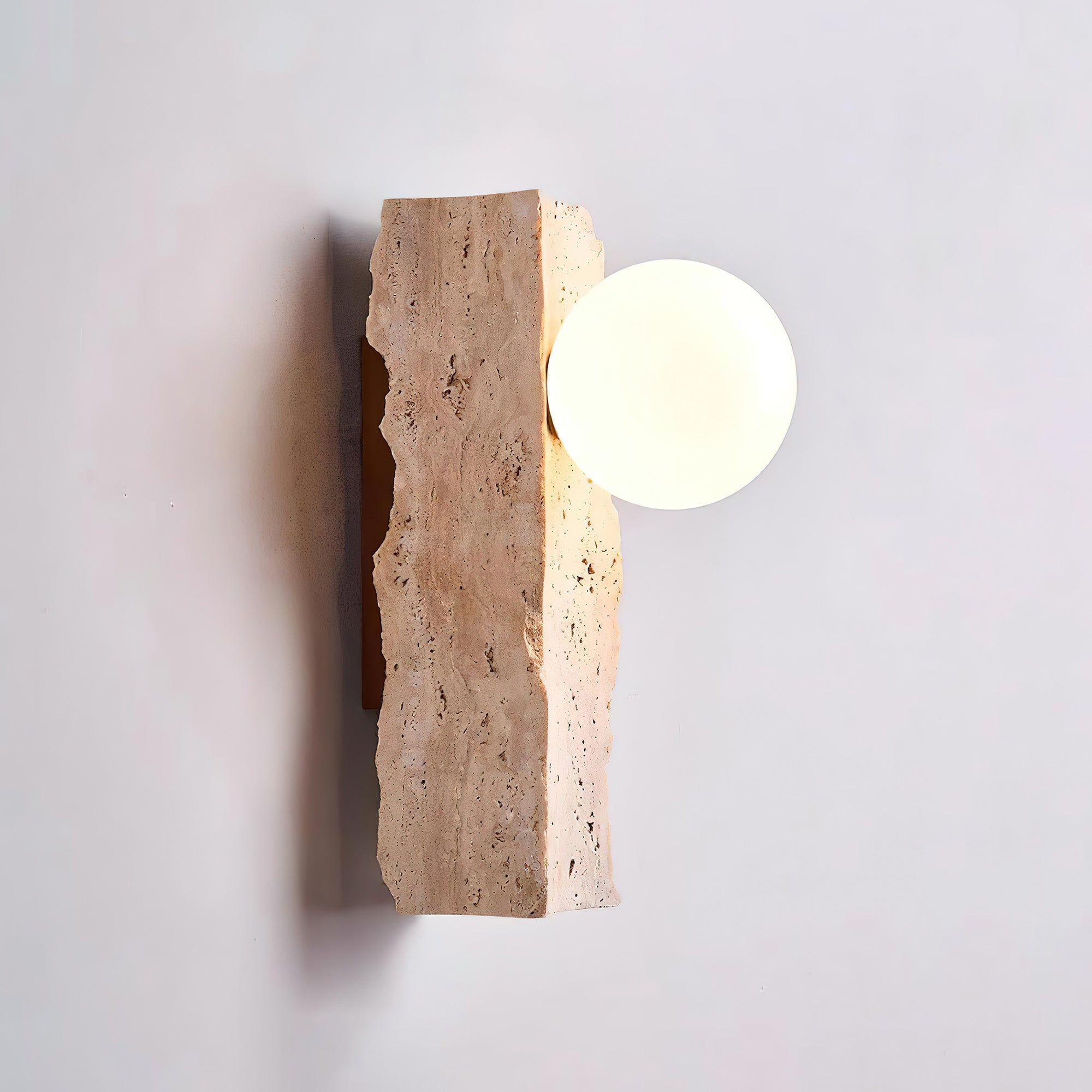 Aureum Modern Minimalist Glass Travertine Wall Lamp - Letslighting