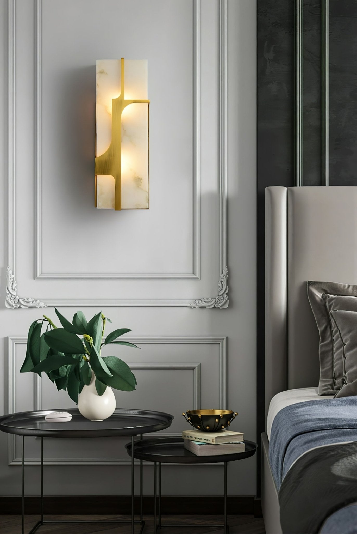 Aurevon Minimalist Alabaster Wall Light