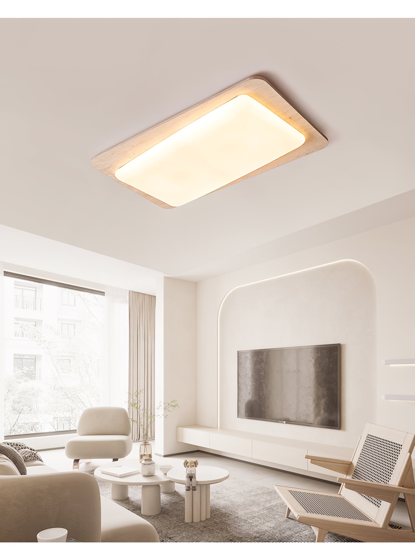 Aurilith Travertine Ceiling Light - Letslighting