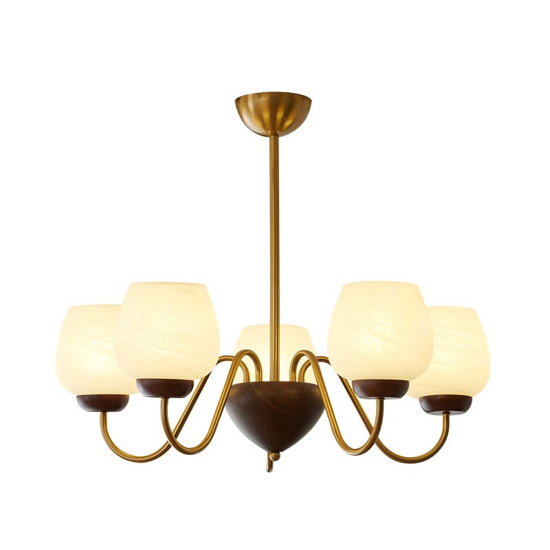 Sytheiel Premium Elegance Wood Glass Chandelier - Letslighting