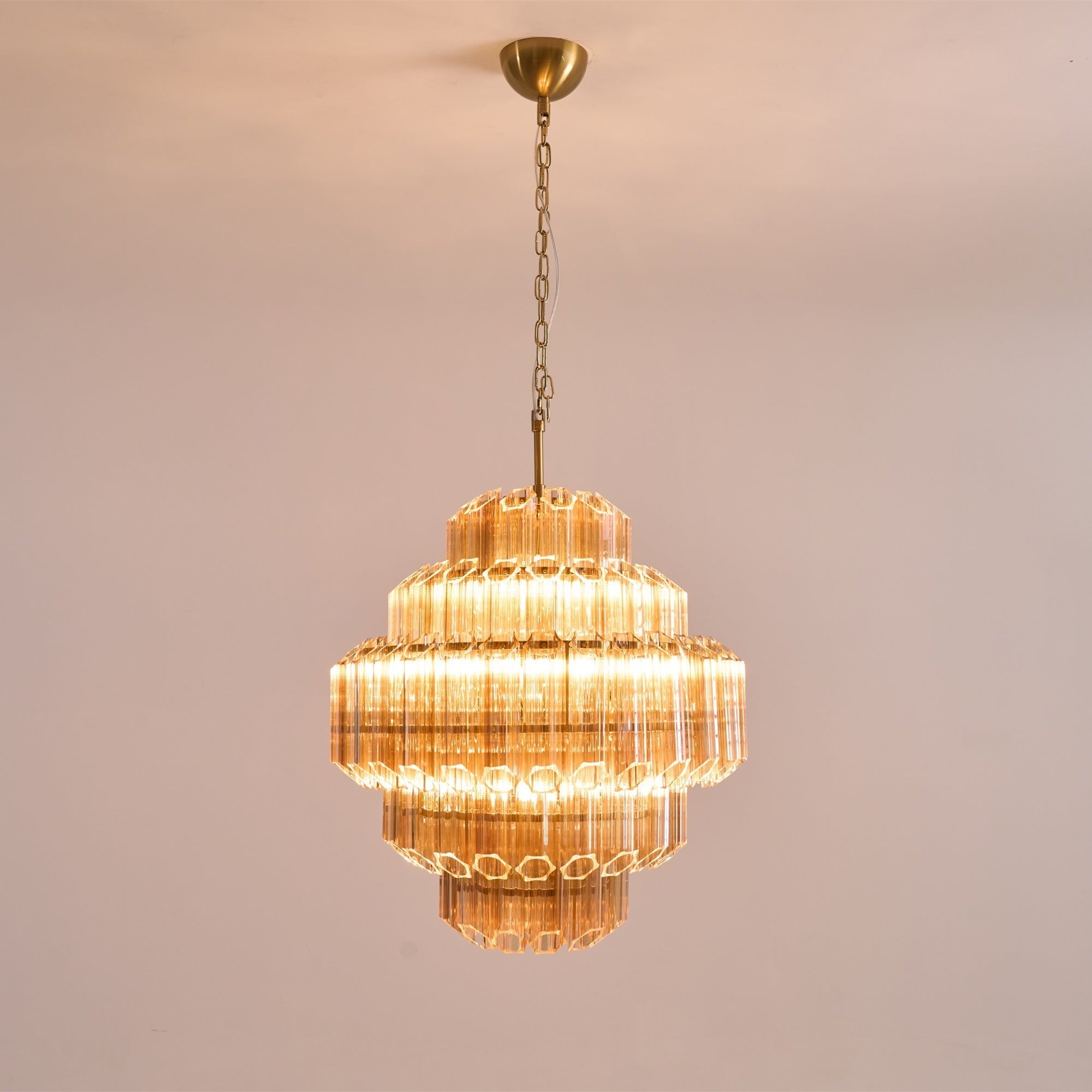 Aurora Chandelier Aurum Cascade Murano Glass Prism Art - Letslighting