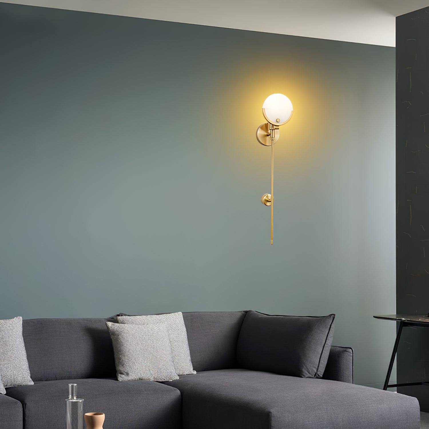 Kristy Brass Sconce Alabaster