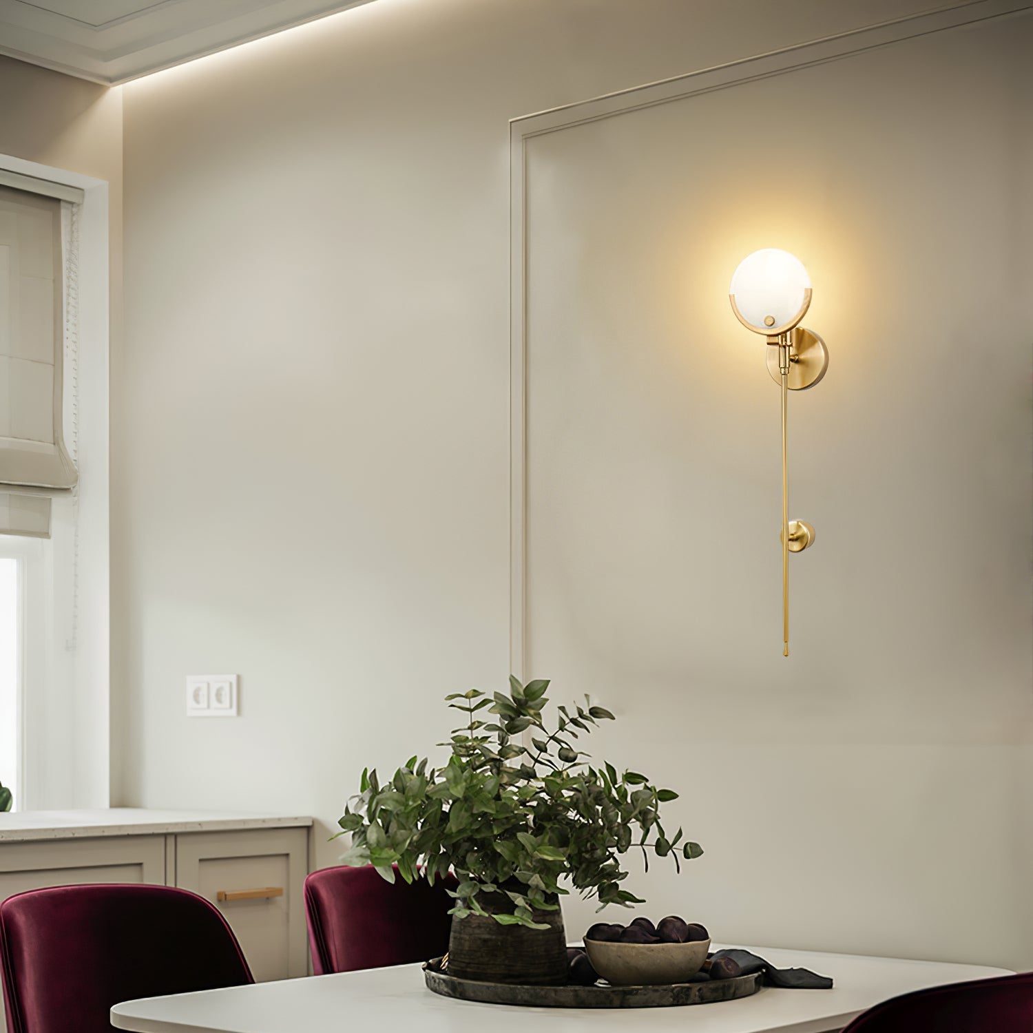 Kristy Brass Sconce Alabaster