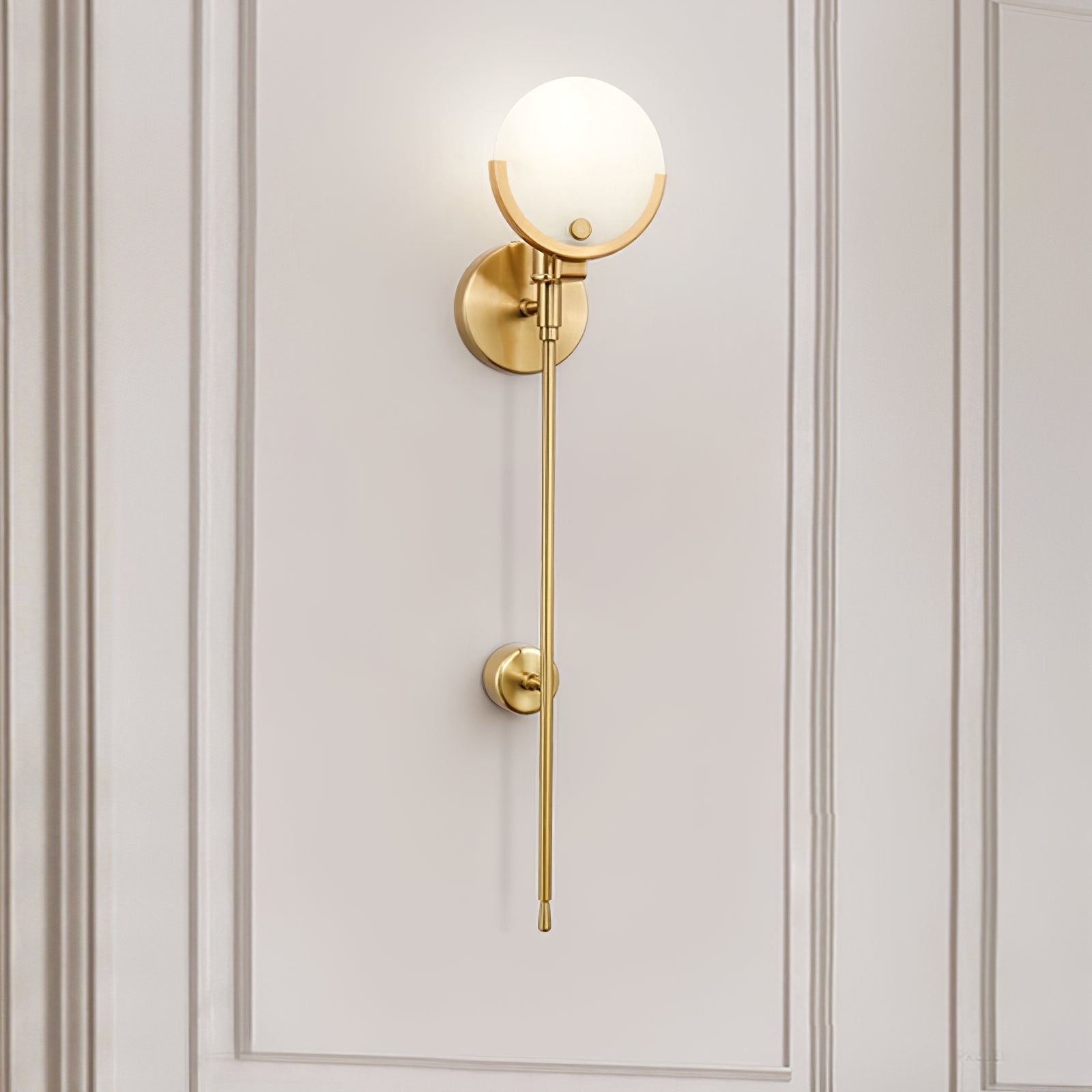 Kristy Brass Sconce Alabaster