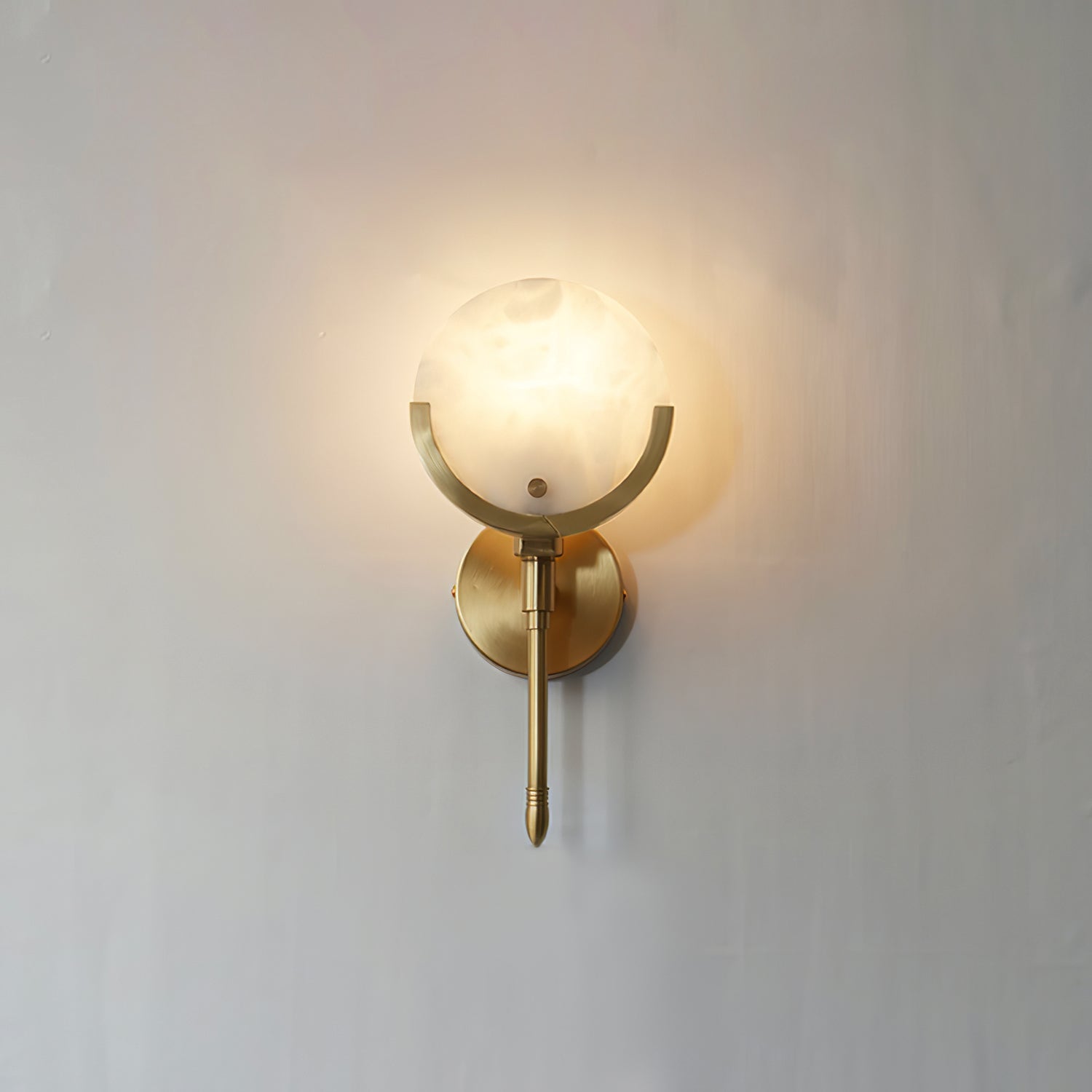 Kristy Brass Sconce Alabaster