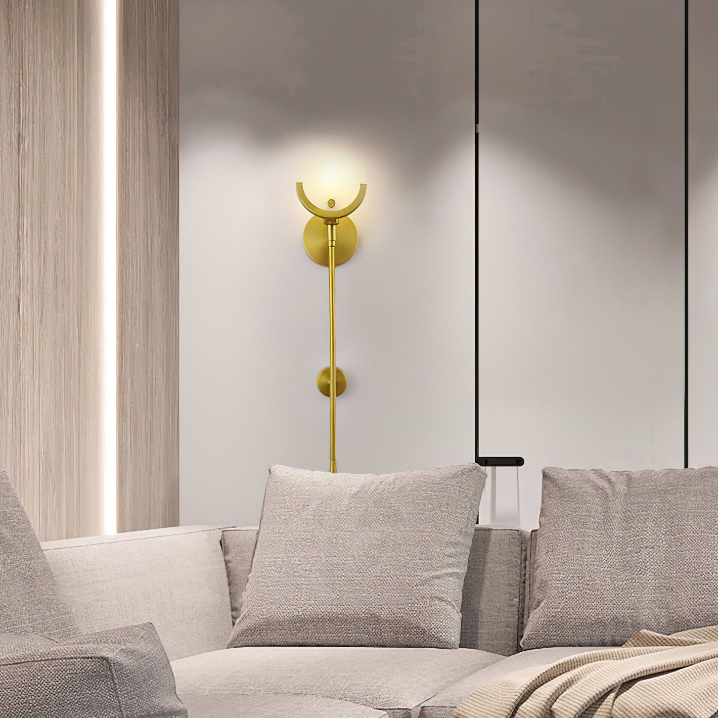 Kristy Brass Sconce Alabaster