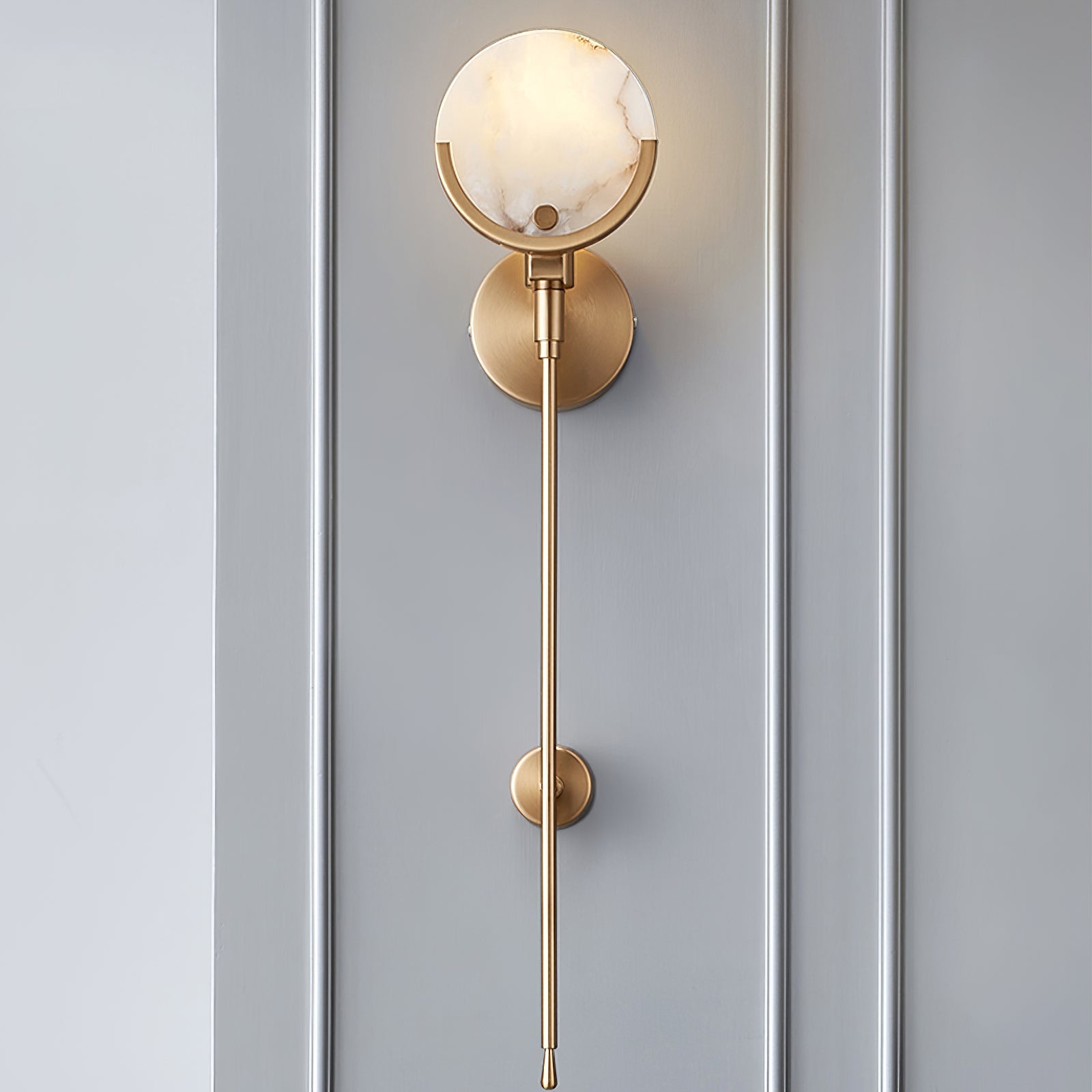 Kristy Brass Sconce Alabaster