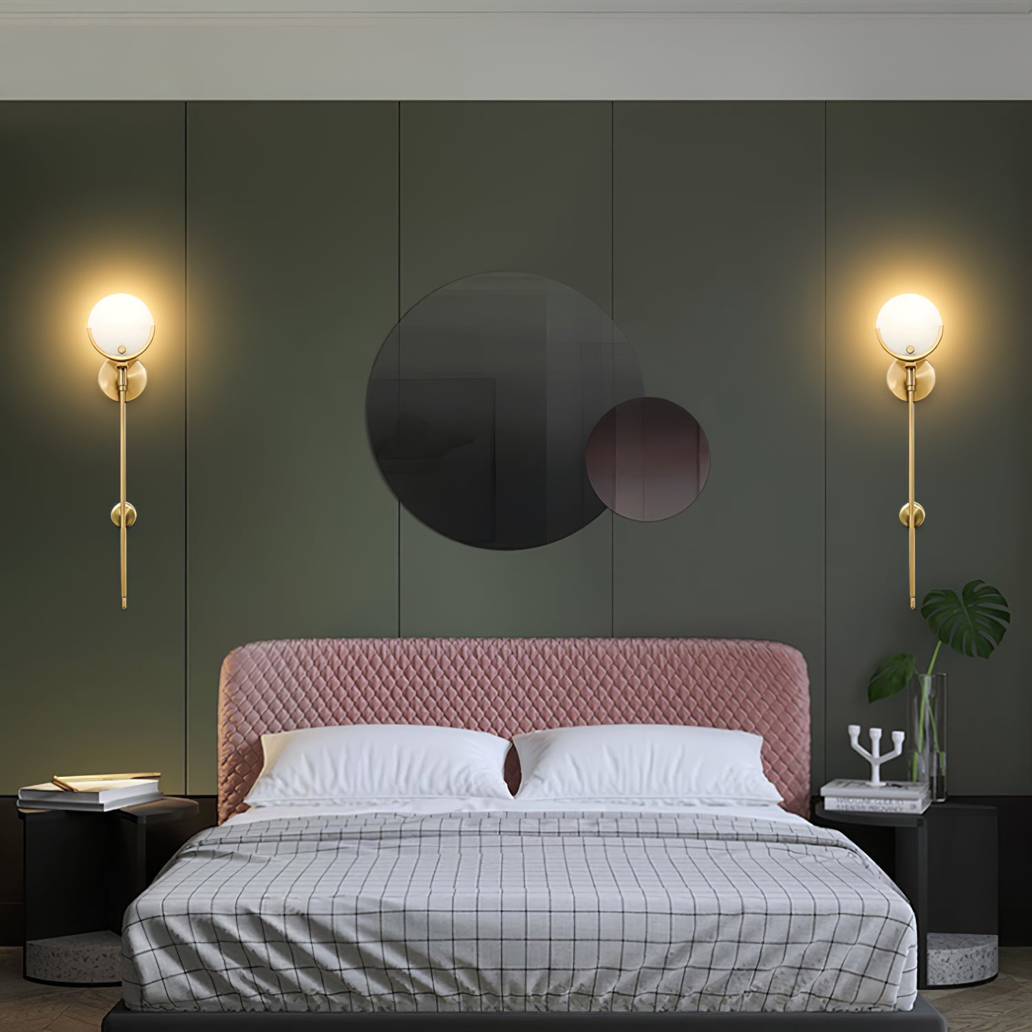 Kristy Brass Sconce Alabaster