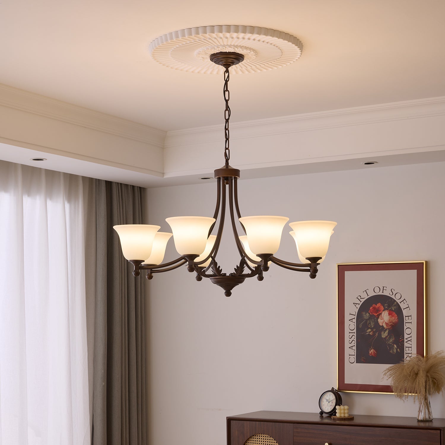 Elorira Traditional Elegance Bloom Glass Chandelier - Letslighting