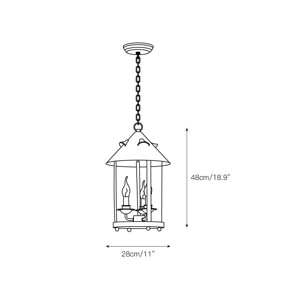 Tinduvyh Vintage Industrial Metal Glass Lantern Pendant Lamp - Letslighting