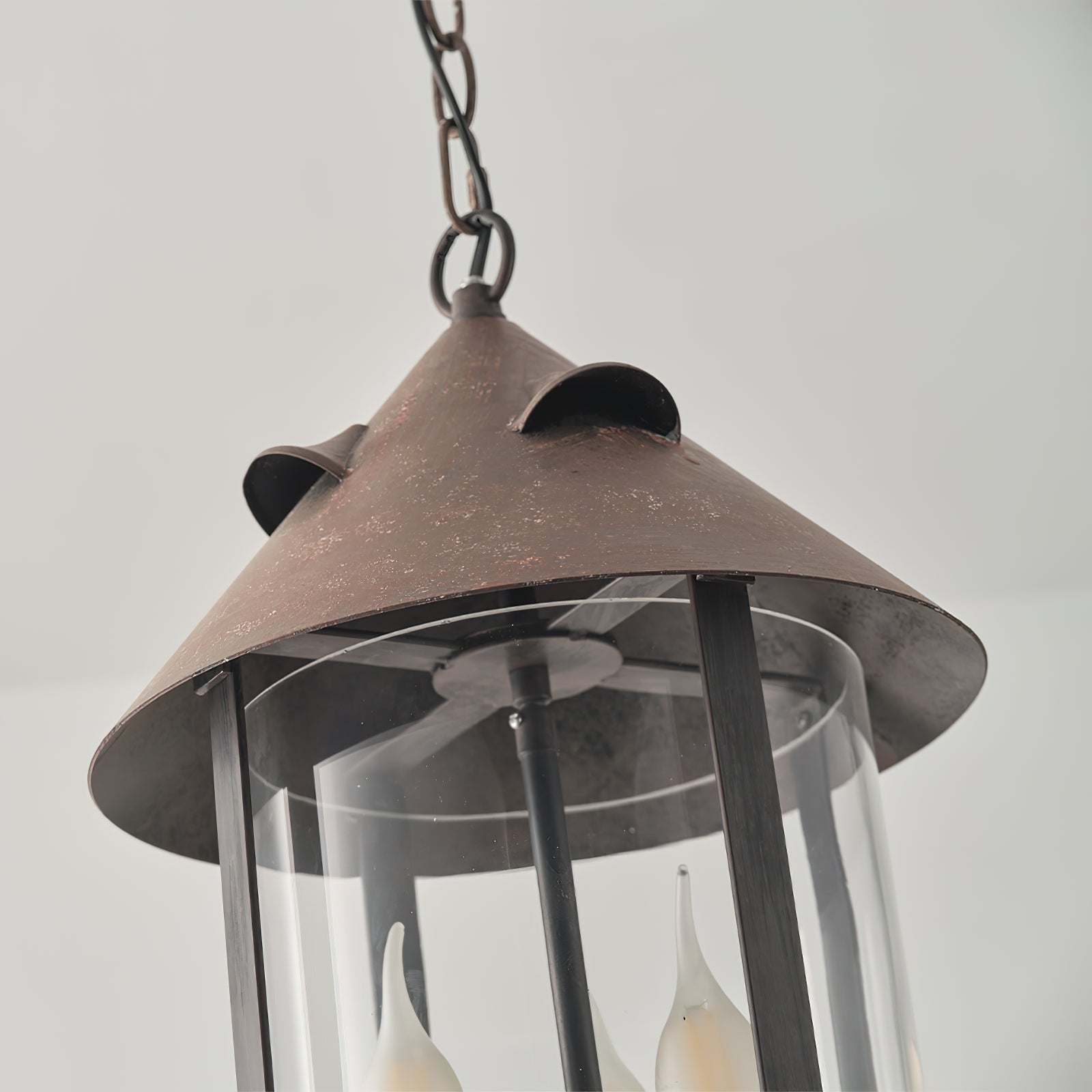 Tinduvyh Vintage Industrial Metal Glass Lantern Pendant Lamp - Letslighting