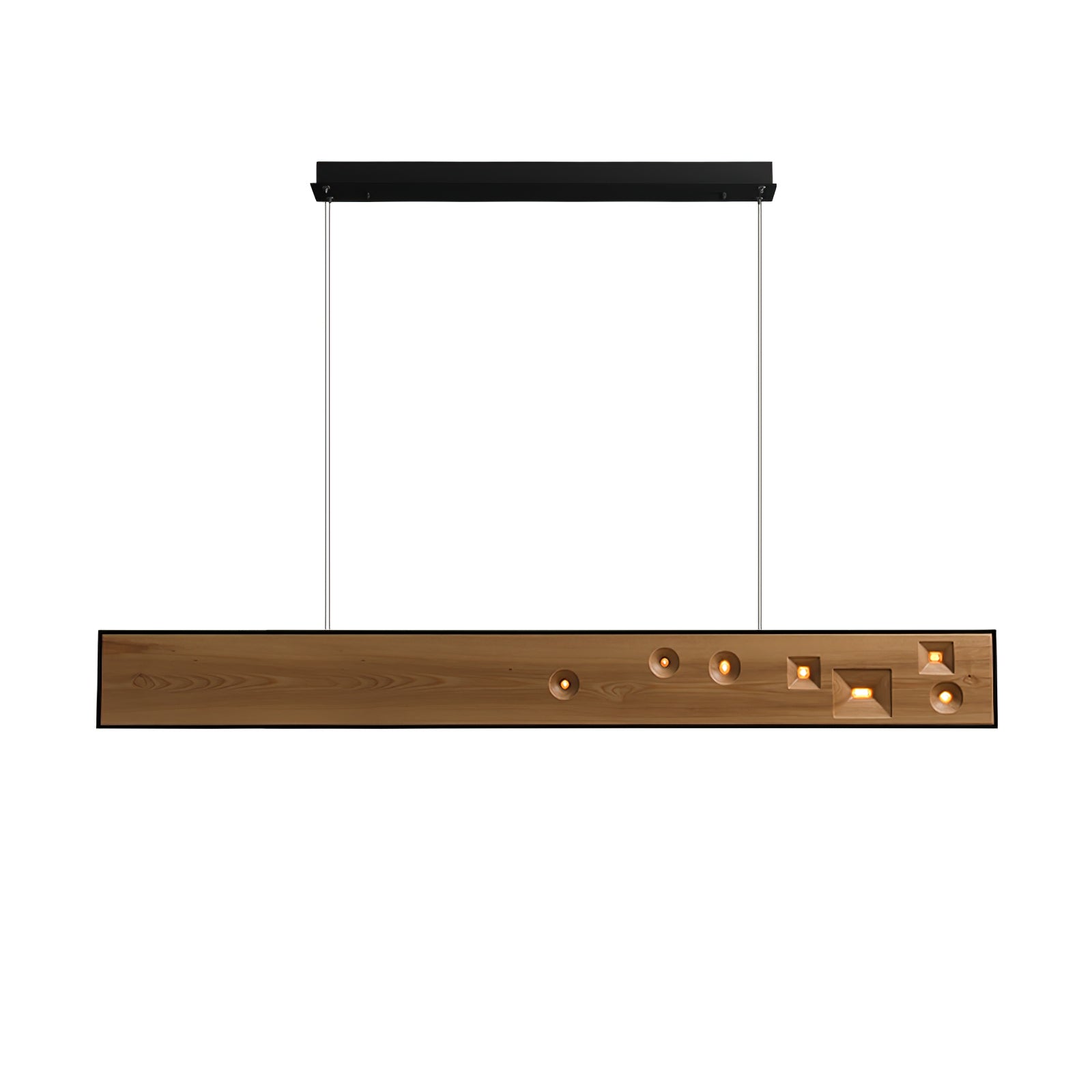 Lustra Pendant Light Wood Gemstone Linear LED - Letslighting