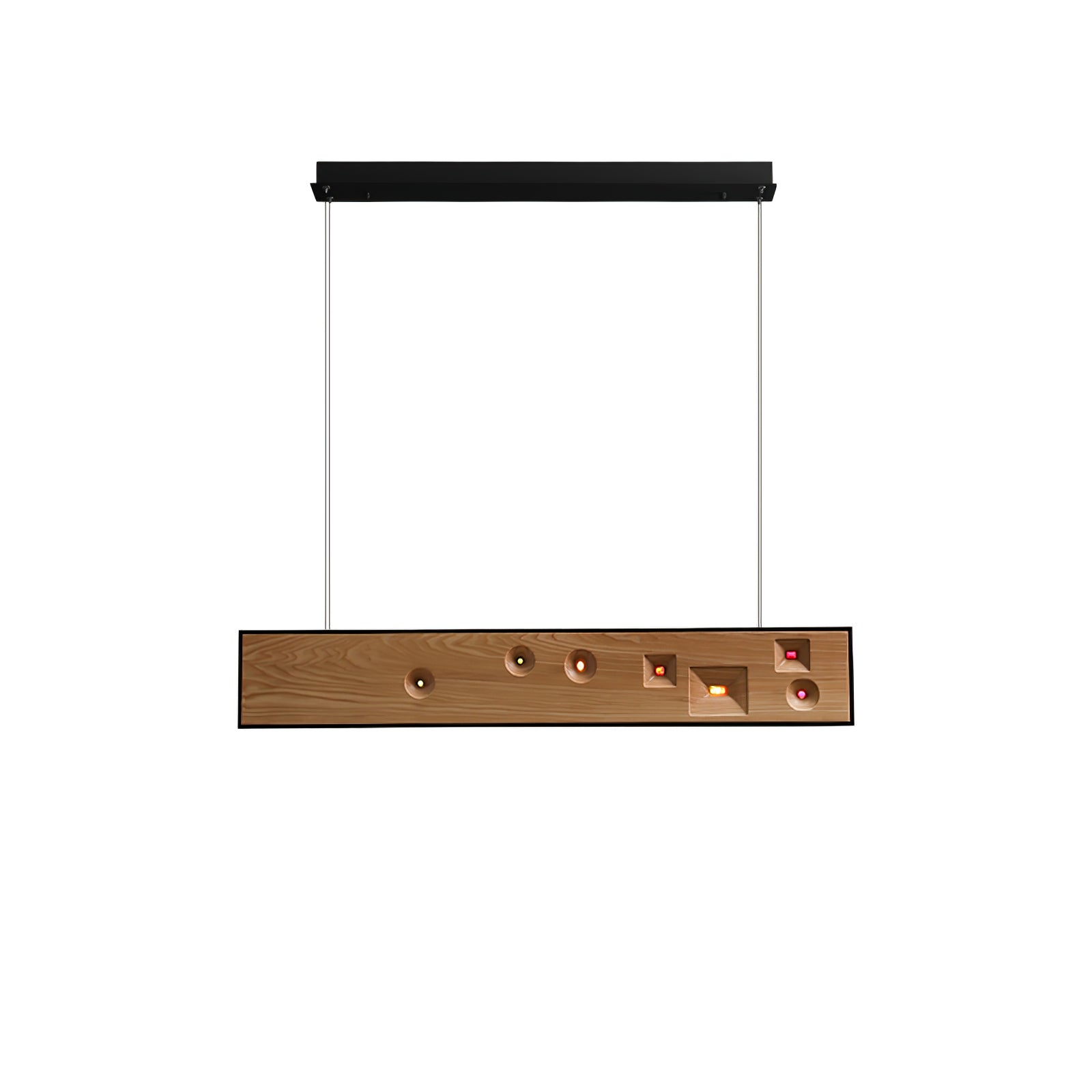 Lustra Pendant Light Wood Gemstone Linear LED - Letslighting