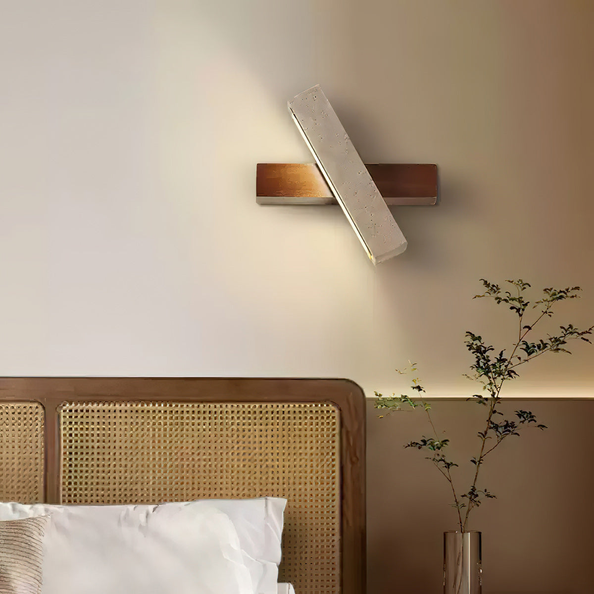Ostruvyo Linear Walnut Travertine Wall Lamp - Letslighting