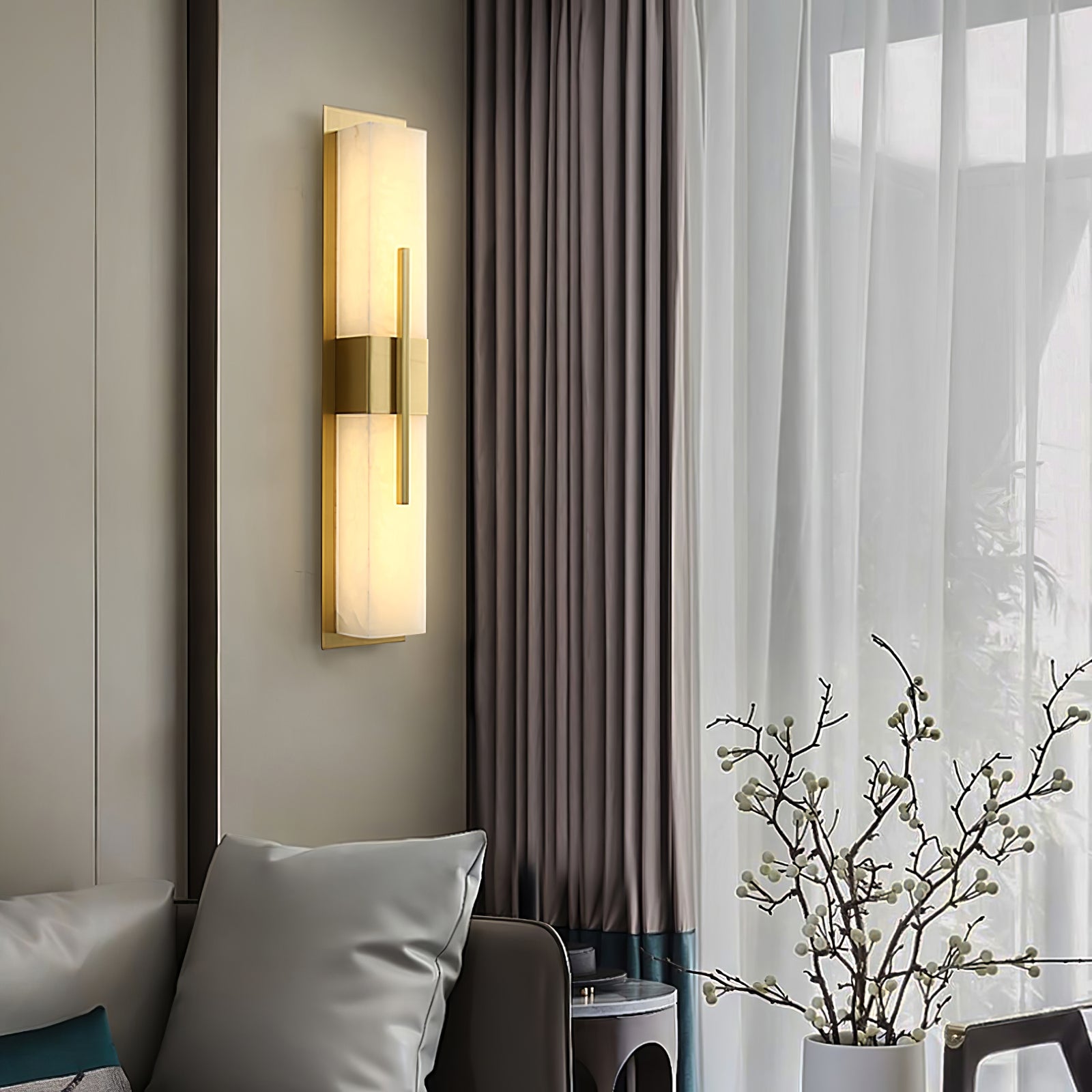 Lylirel Rectangular Alabaster Wall Light