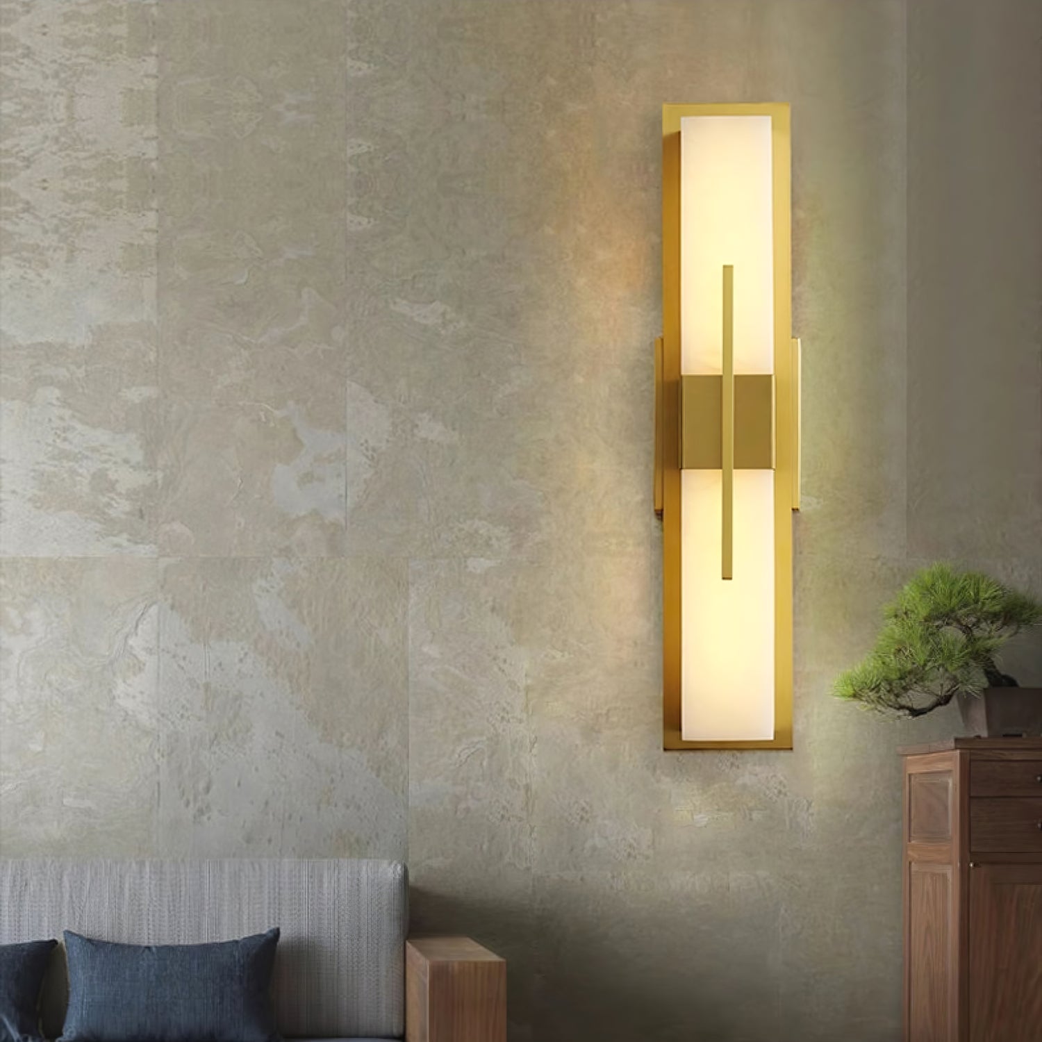 Lylirel Rectangular Alabaster Wall Light