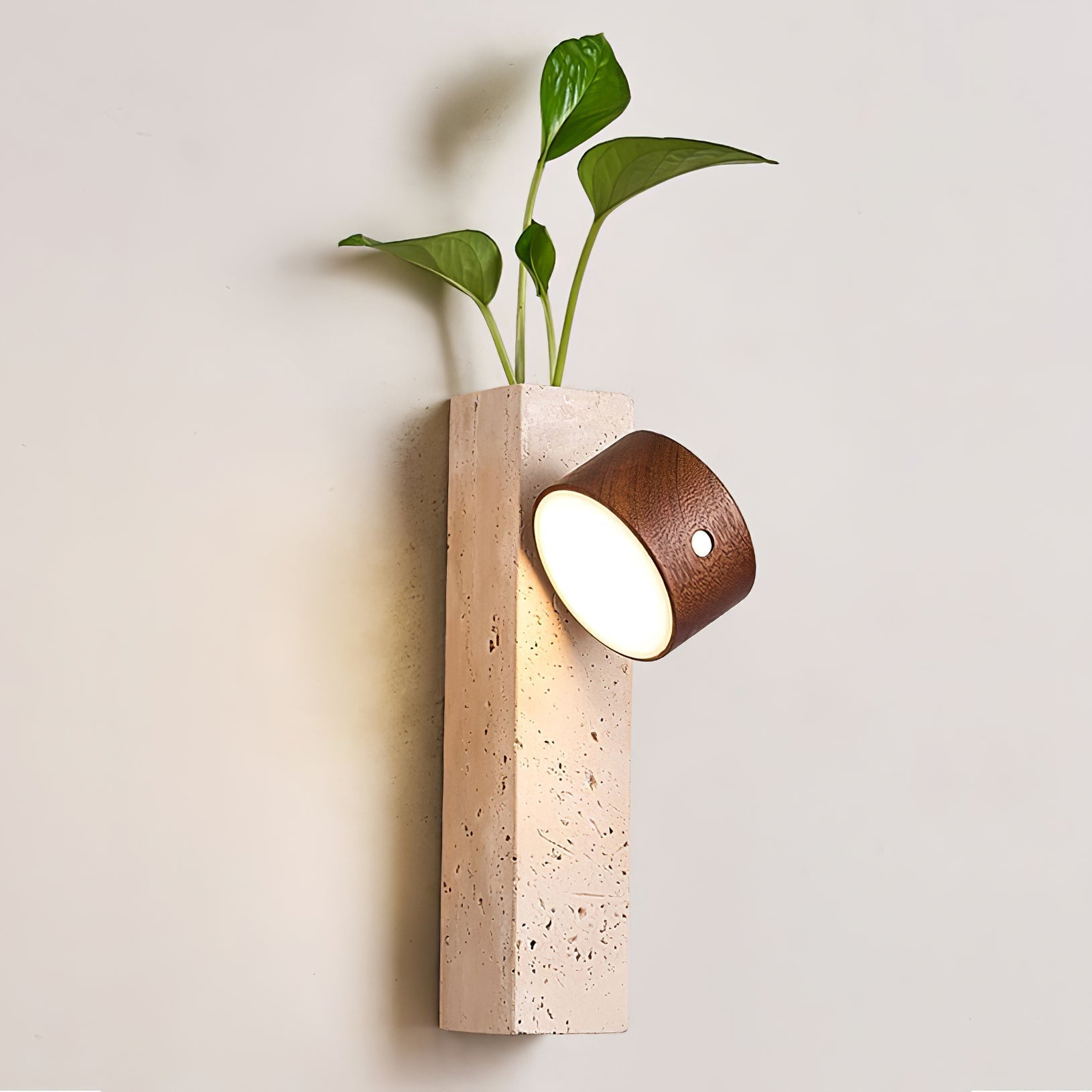 Zarinila Rectangular-Block Travertine Wall Light - Letslighting