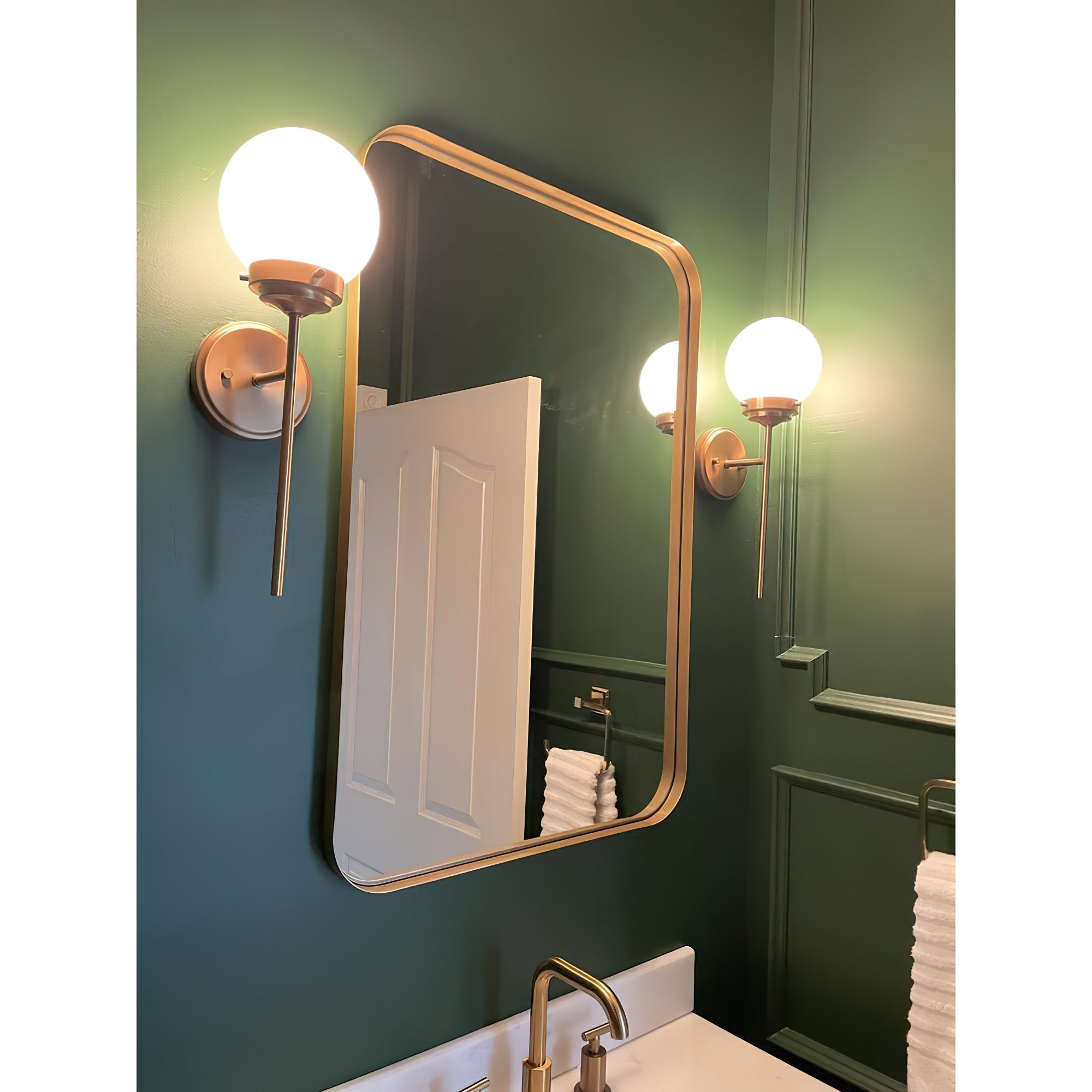 Granville Brass Glass Wall Lamp - Letslighting