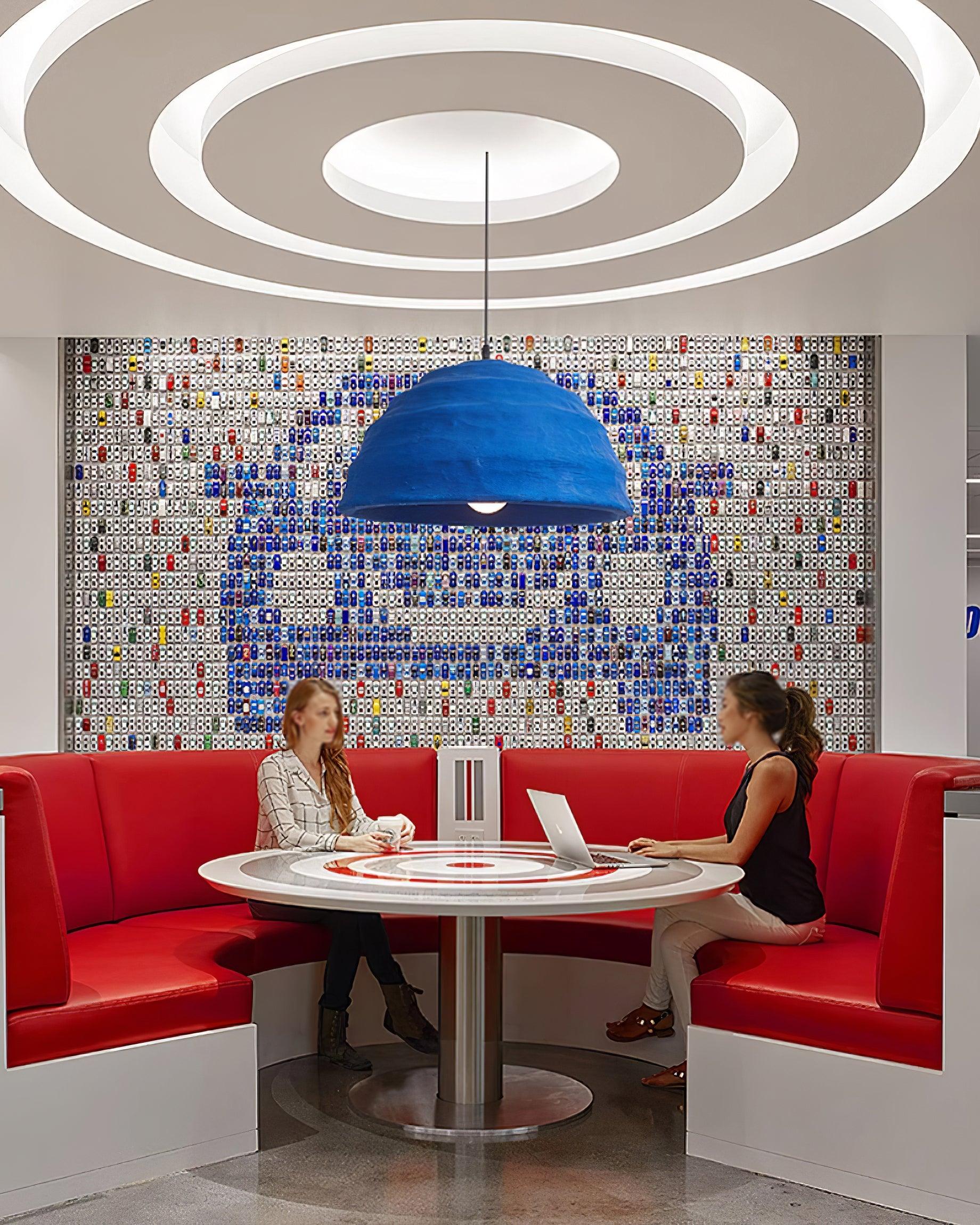 Pendant Lamp Polystyrene Dome Shade Blue Urban Industrial - Letslighting