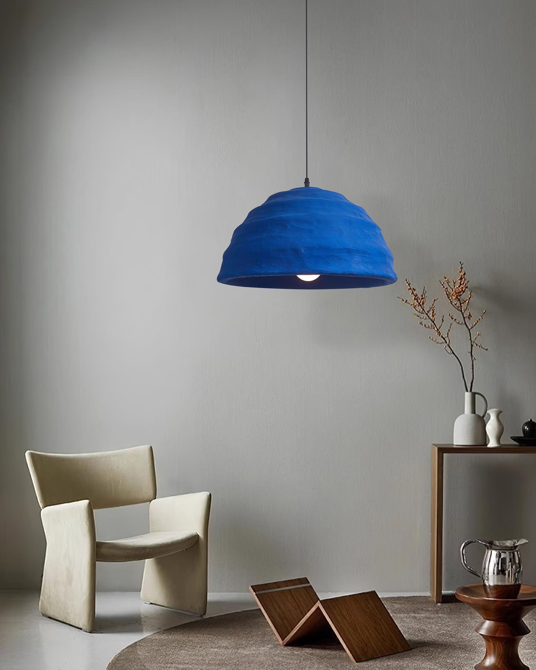 Pendant Lamp Polystyrene Dome Shade Blue Urban Industrial - Letslighting