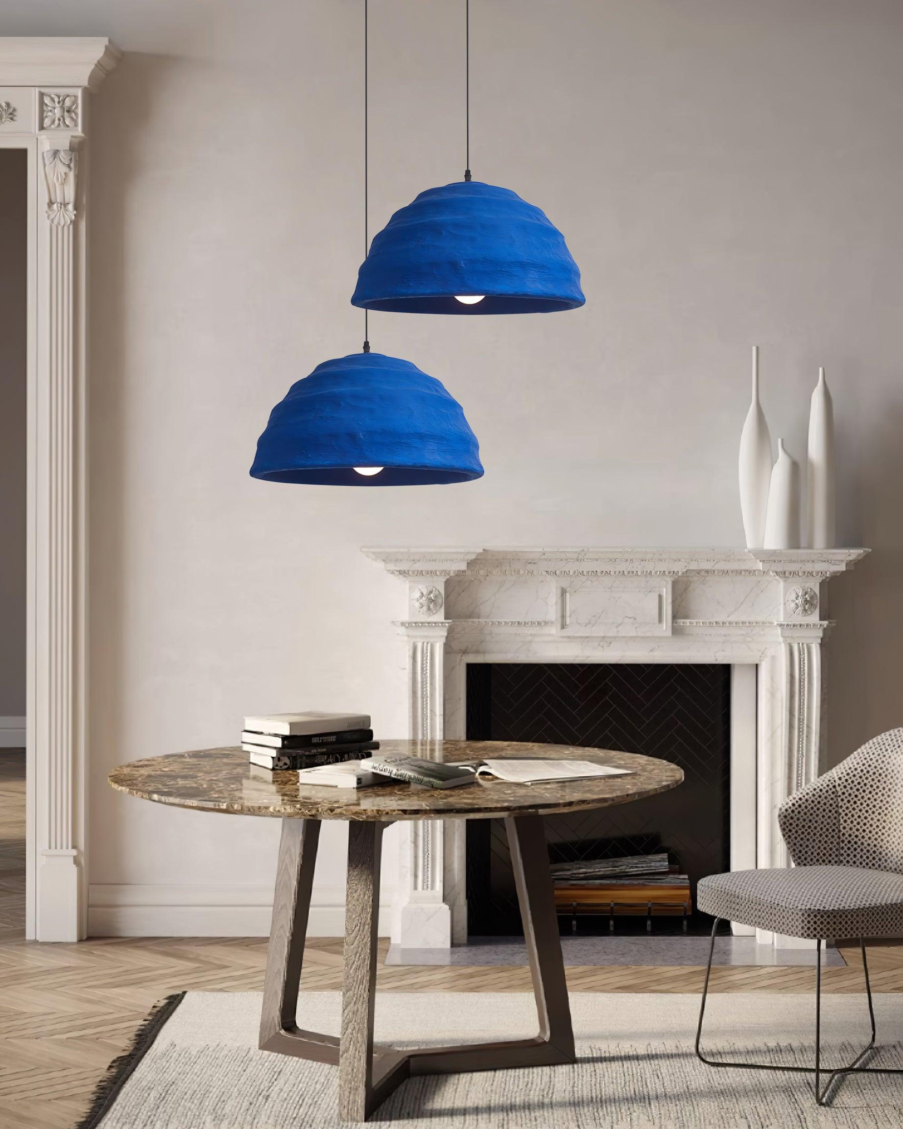Pendant Lamp Polystyrene Dome Shade Blue Urban Industrial - Letslighting