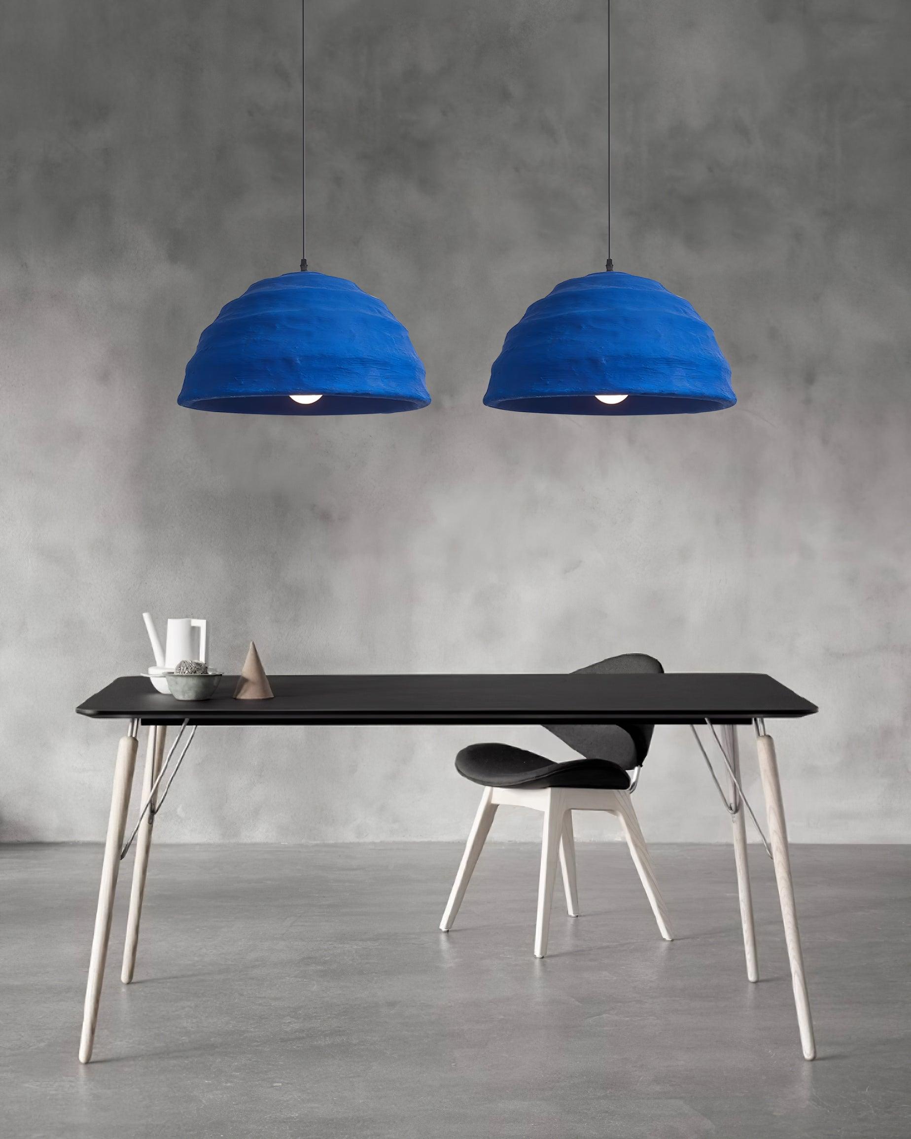 Pendant Lamp Polystyrene Dome Shade Blue Urban Industrial - Letslighting