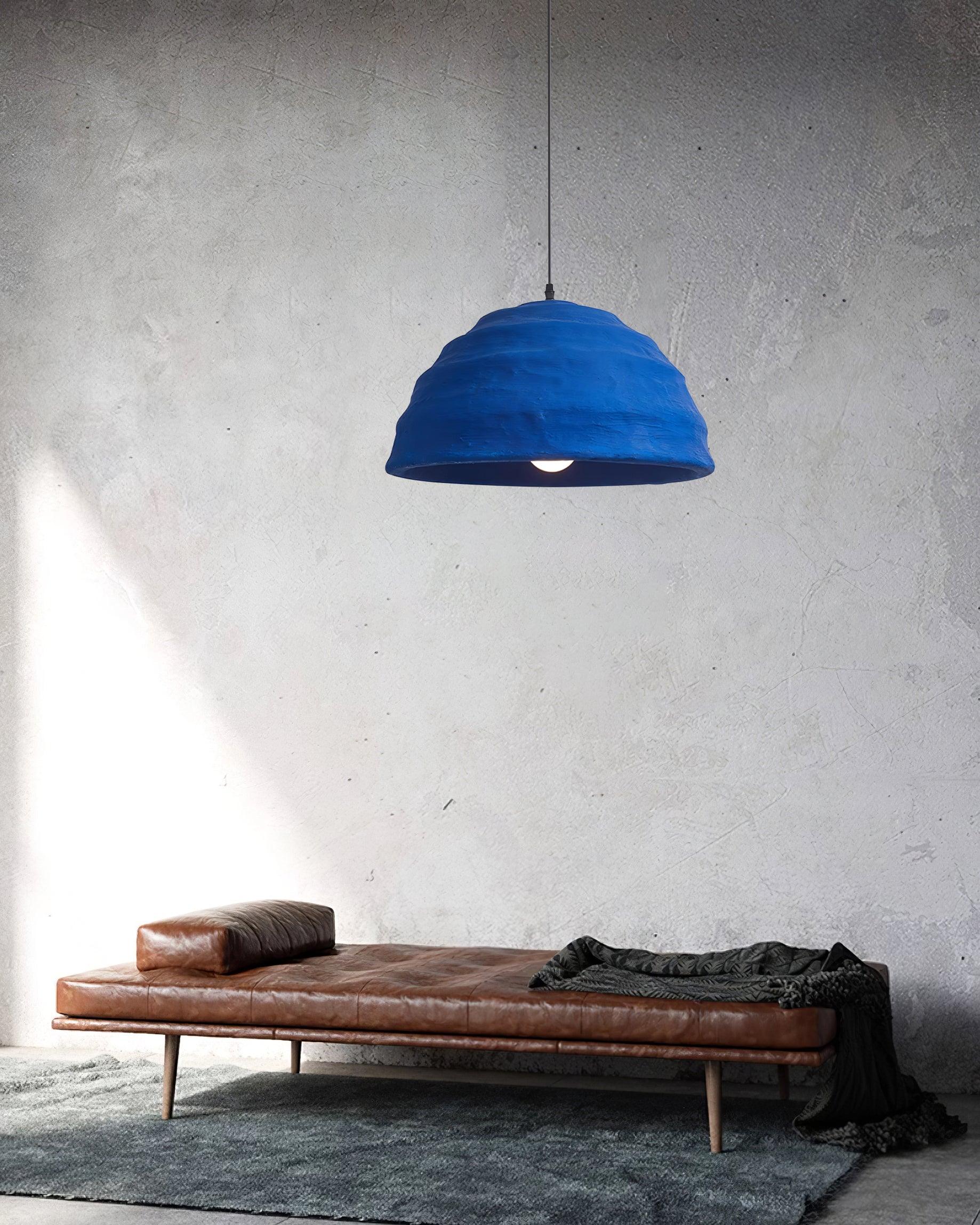 Pendant Lamp Polystyrene Dome Shade Blue Urban Industrial - Letslighting