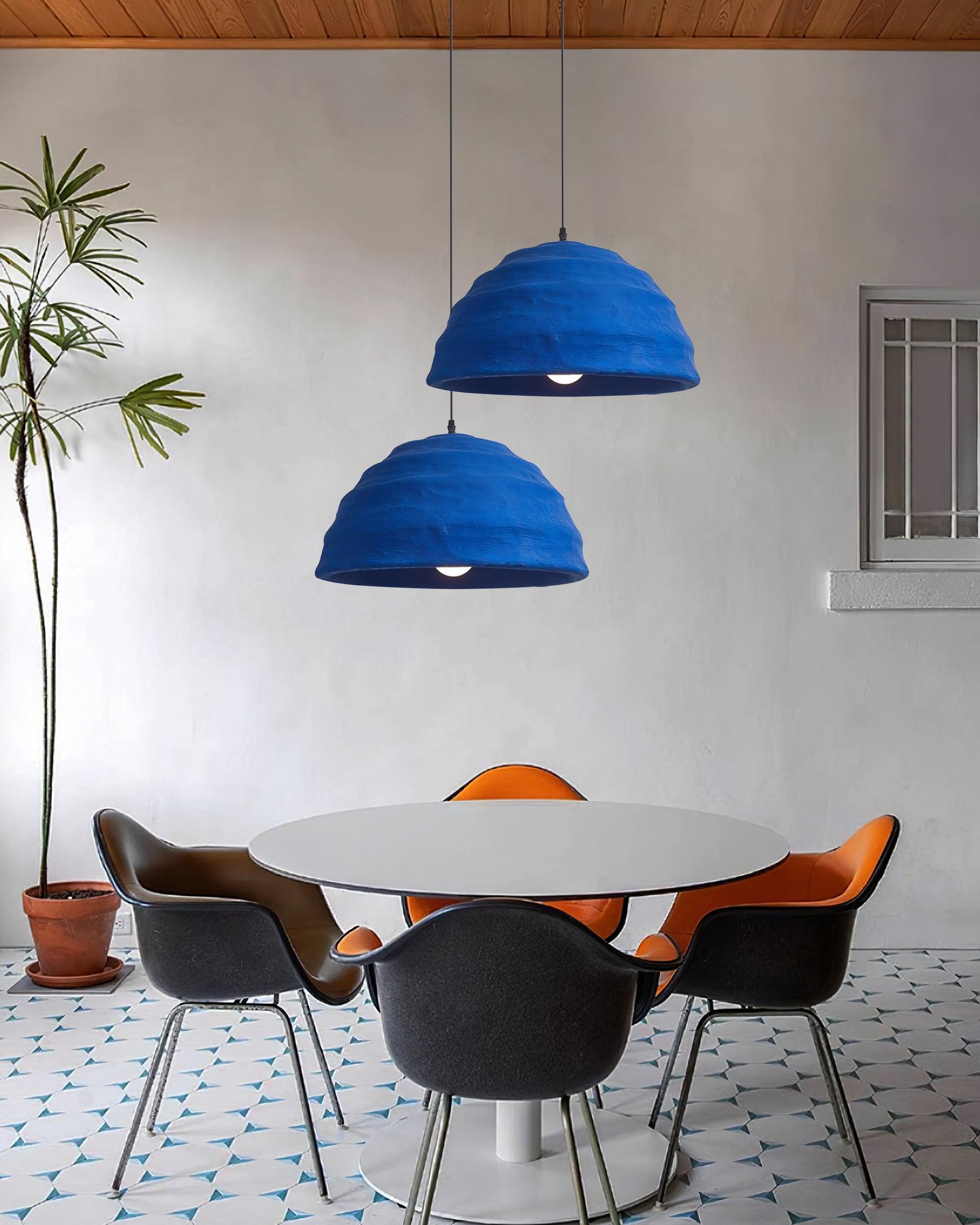 Pendant Lamp Polystyrene Dome Shade Blue Urban Industrial - Letslighting
