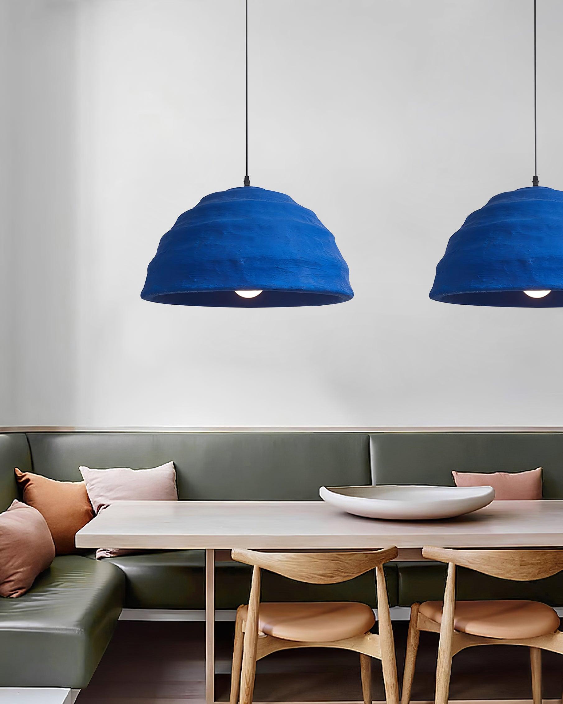 Pendant Lamp Polystyrene Dome Shade Blue Urban Industrial - Letslighting