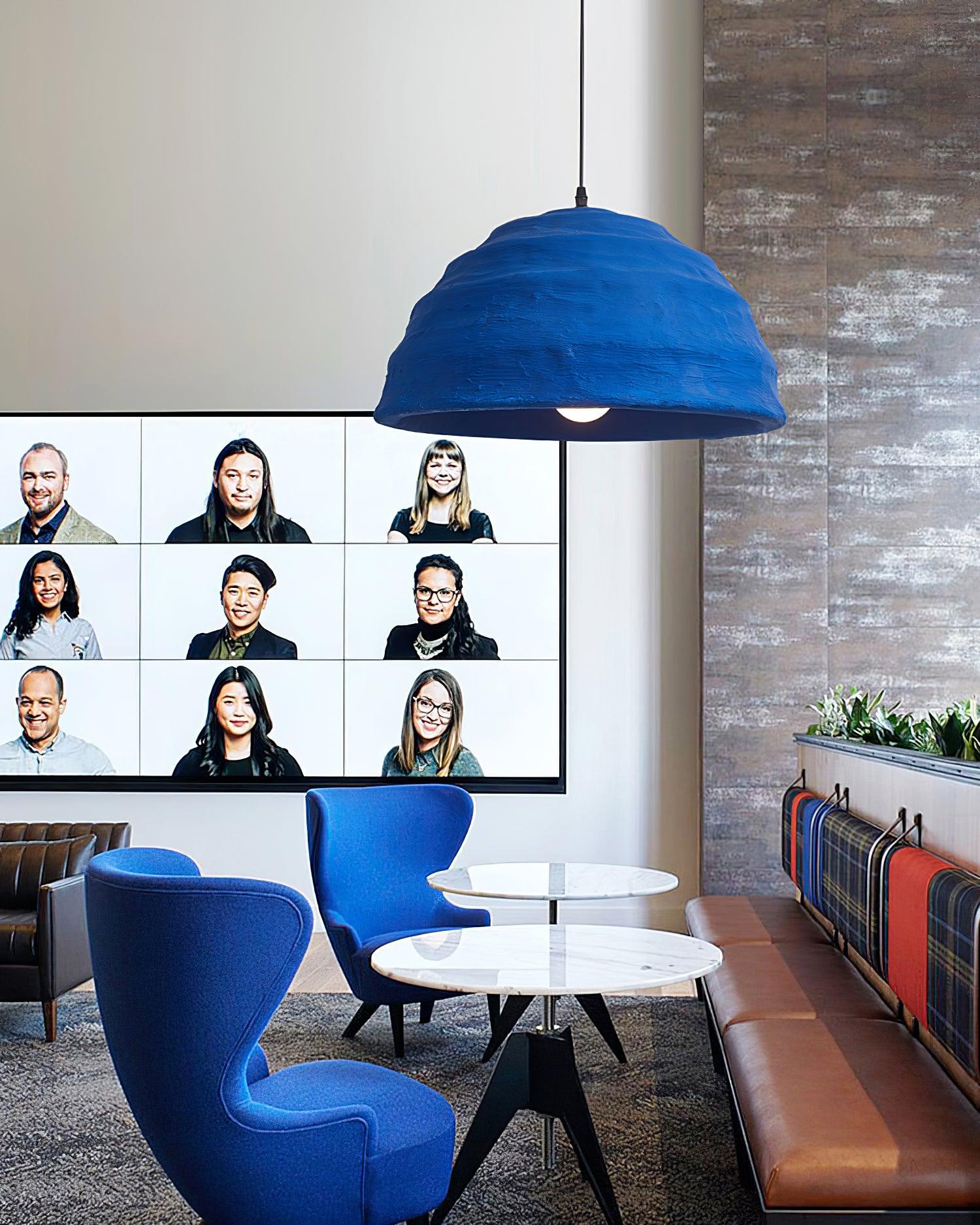 Pendant Lamp Polystyrene Dome Shade Blue Urban Industrial - Letslighting