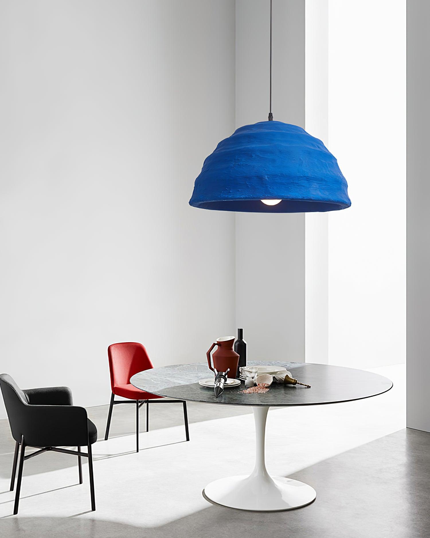 Pendant Lamp Polystyrene Dome Shade Blue Urban Industrial - Letslighting