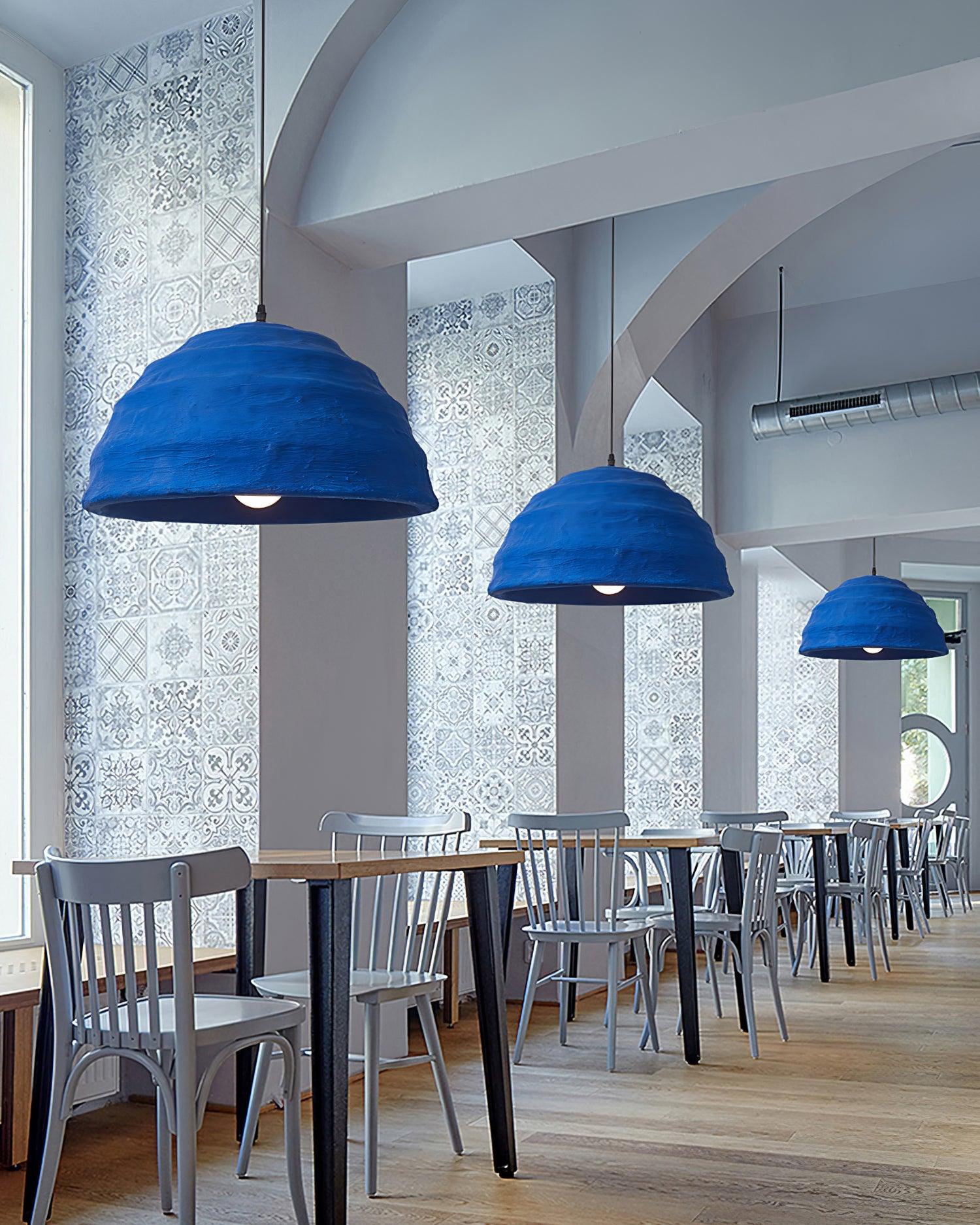 Pendant Lamp Polystyrene Dome Shade Blue Urban Industrial - Letslighting