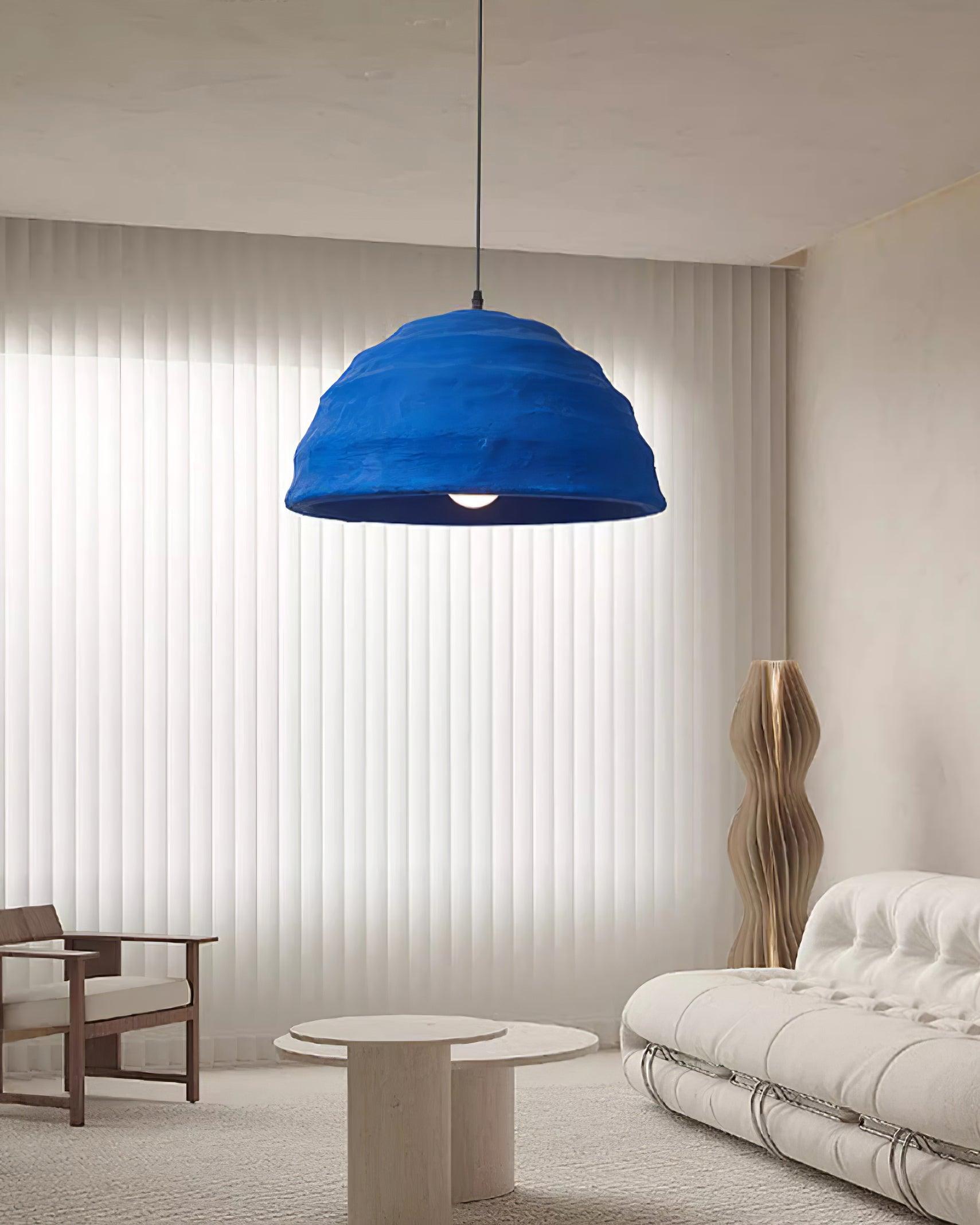 Pendant Lamp Polystyrene Dome Shade Blue Urban Industrial - Letslighting