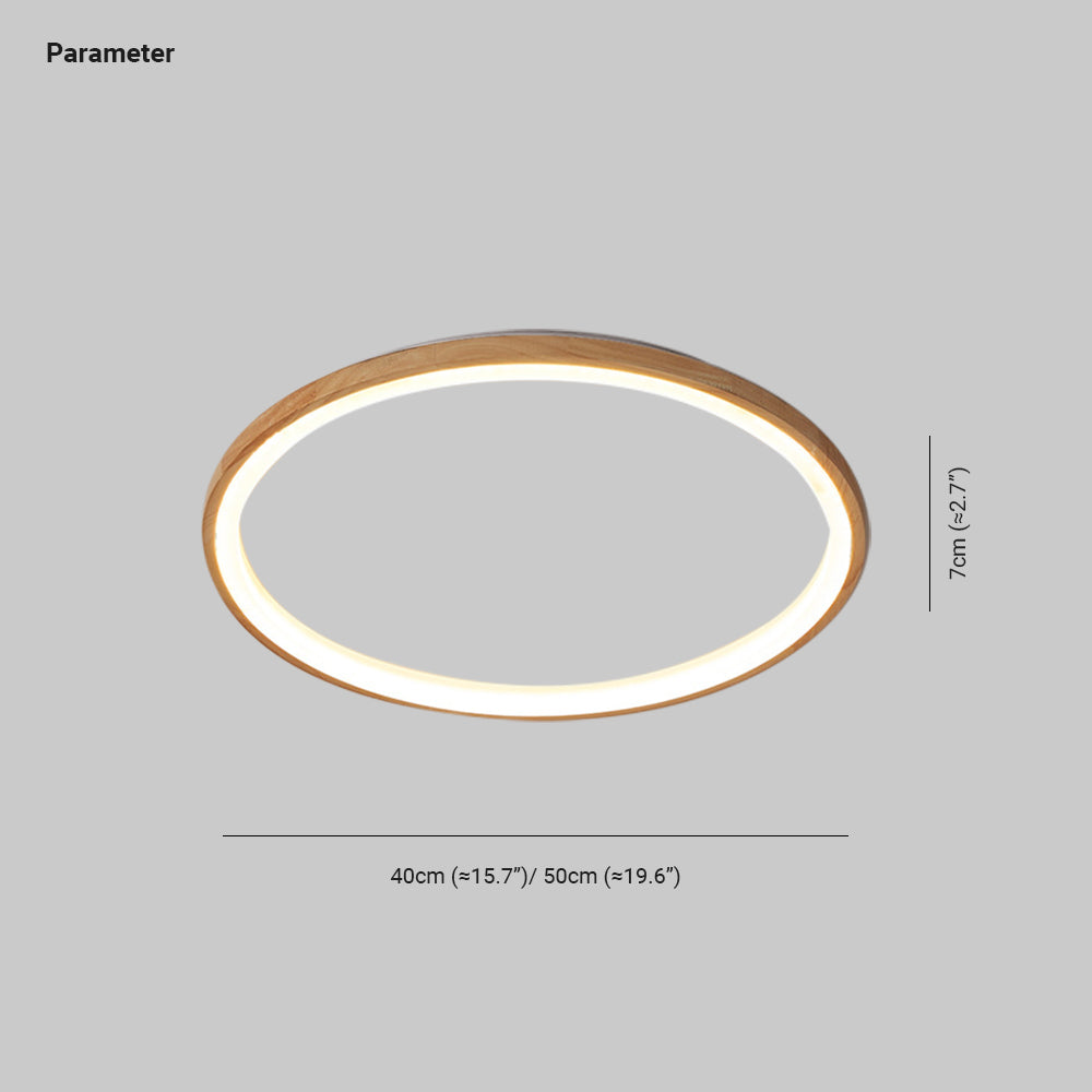 Muto Modern Flush Mount Ceiling Light Wood & Acrylic - Letslighting