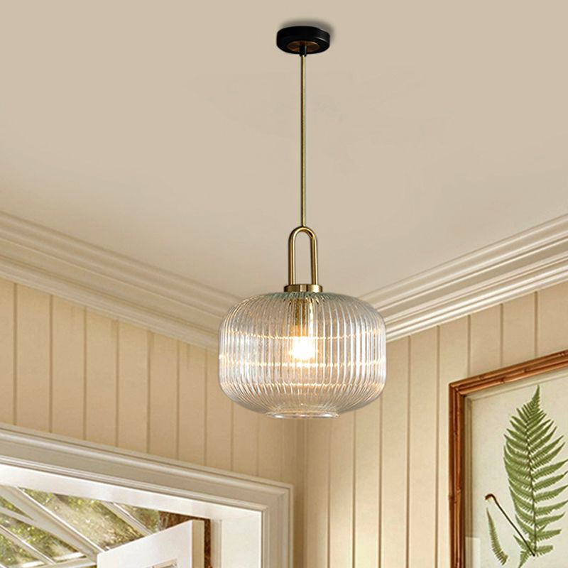 Arisha Modern Ribbed Clear Glass Pendant Light - Letslighting