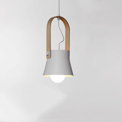 Valentina Vintage Pendant Light Black/Orange Metal/Wood Bedroom