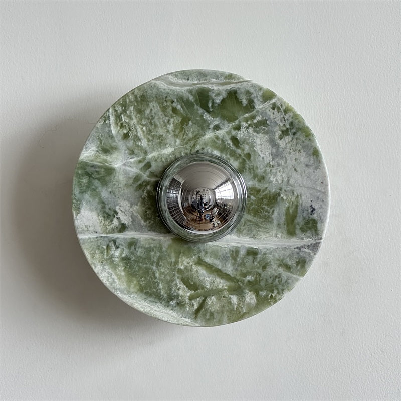 Evvarel Modern Minimalist Green Marble Sconce Wall Lamp - Letslighting