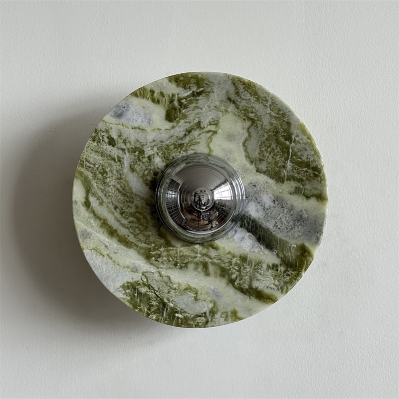 Evvarel Modern Minimalist Green Marble Sconce Wall Lamp - Letslighting