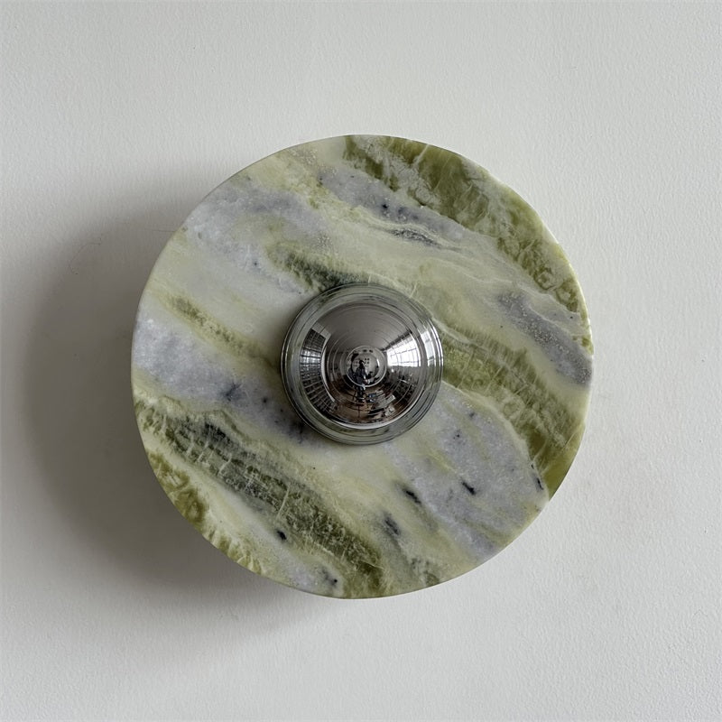 Evvarel Modern Minimalist Green Marble Sconce Wall Lamp - Letslighting