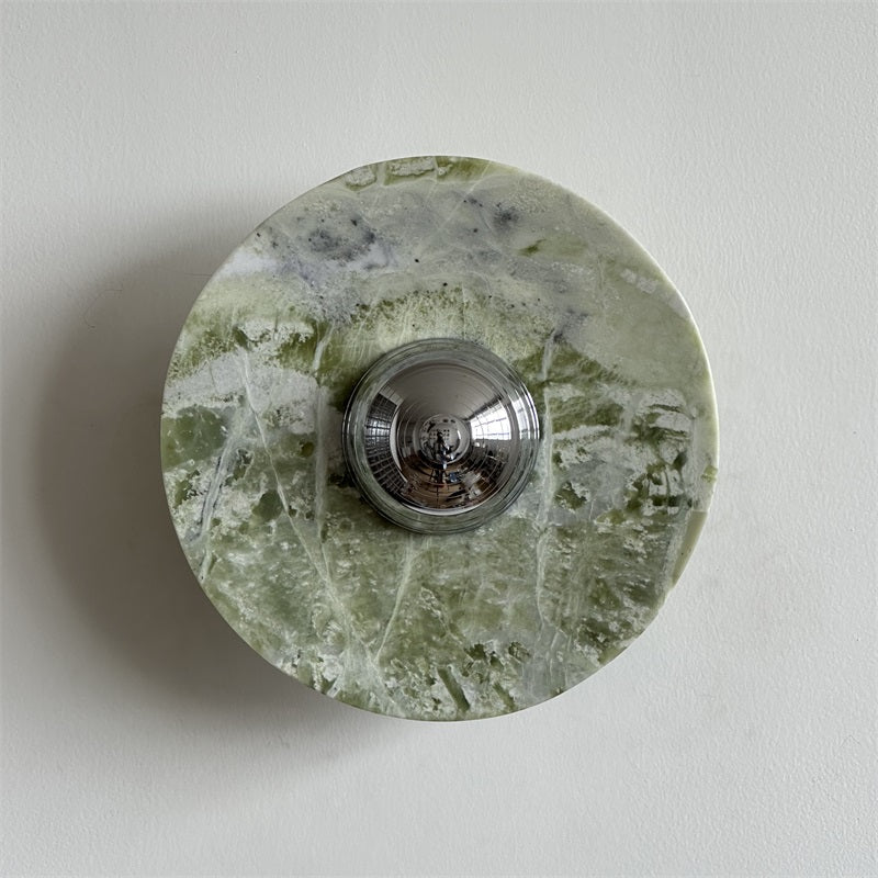 Evvarel Modern Minimalist Green Marble Sconce Wall Lamp - Letslighting