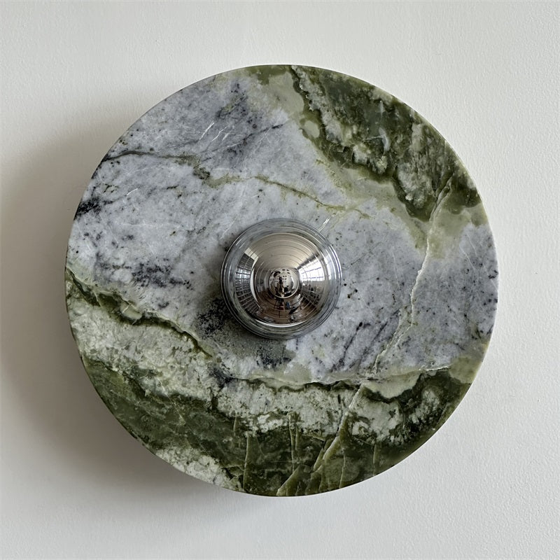 Evvarel Modern Minimalist Green Marble Sconce Wall Lamp - Letslighting