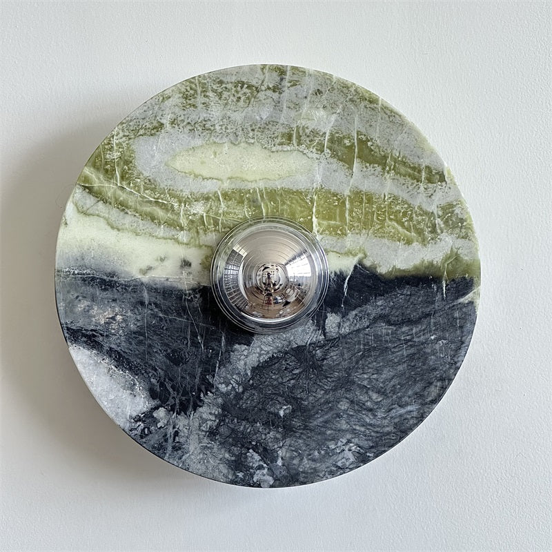 Evvarel Modern Minimalist Green Marble Sconce Wall Lamp - Letslighting