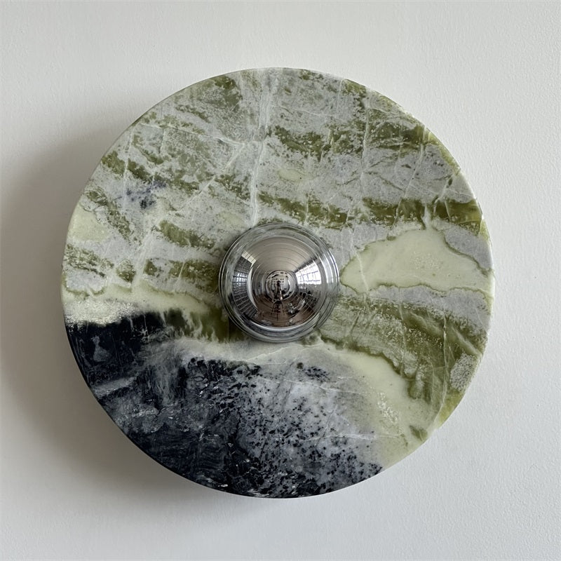 Evvarel Modern Minimalist Green Marble Sconce Wall Lamp - Letslighting