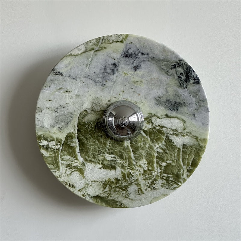 Evvarel Modern Minimalist Green Marble Sconce Wall Lamp - Letslighting