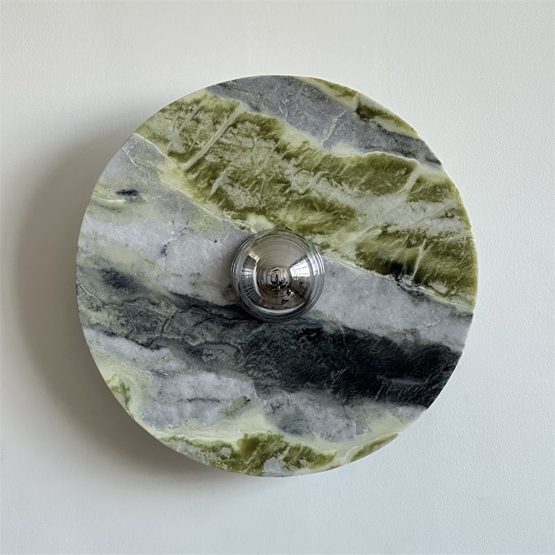 Evvarel Modern Minimalist Green Marble Sconce Wall Lamp - Letslighting
