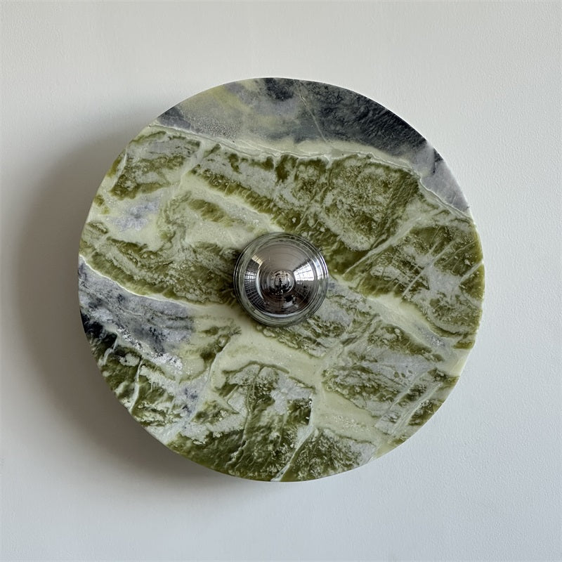 Evvarel Modern Minimalist Green Marble Sconce Wall Lamp - Letslighting