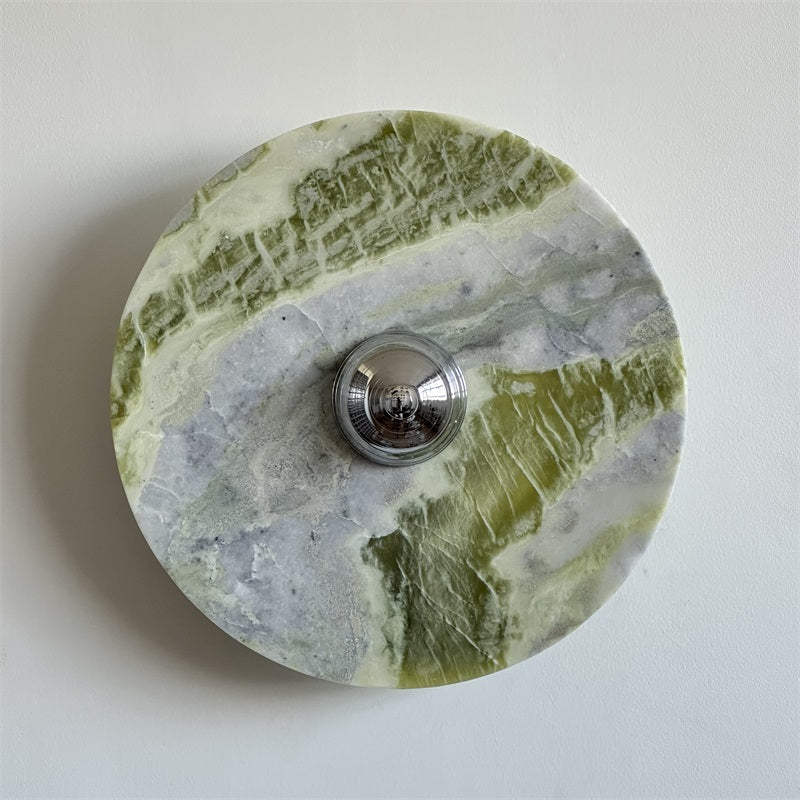 Evvarel Modern Minimalist Green Marble Sconce Wall Lamp - Letslighting